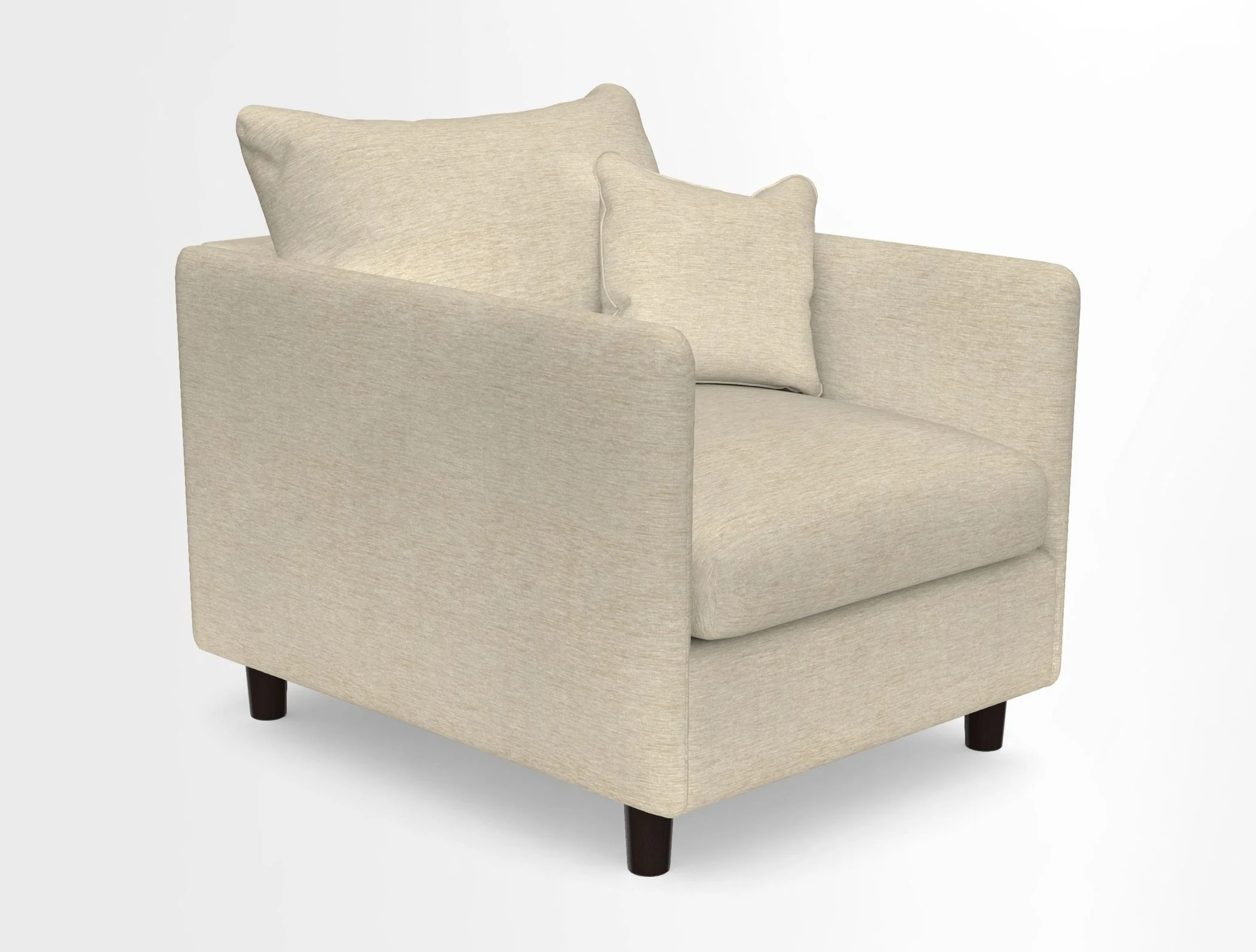 Madehurst Chair in Two Tone Plain Biscuit. Loose cover option available