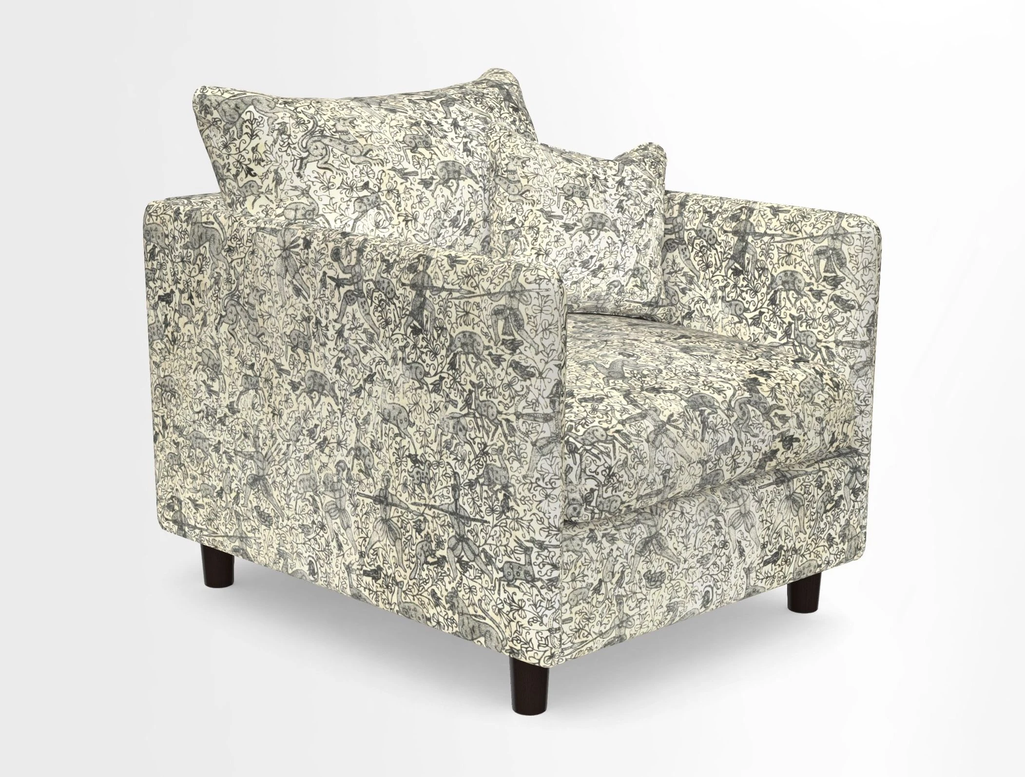 Madehurst Chair in Two Tone Plain Biscuit. Loose cover option available