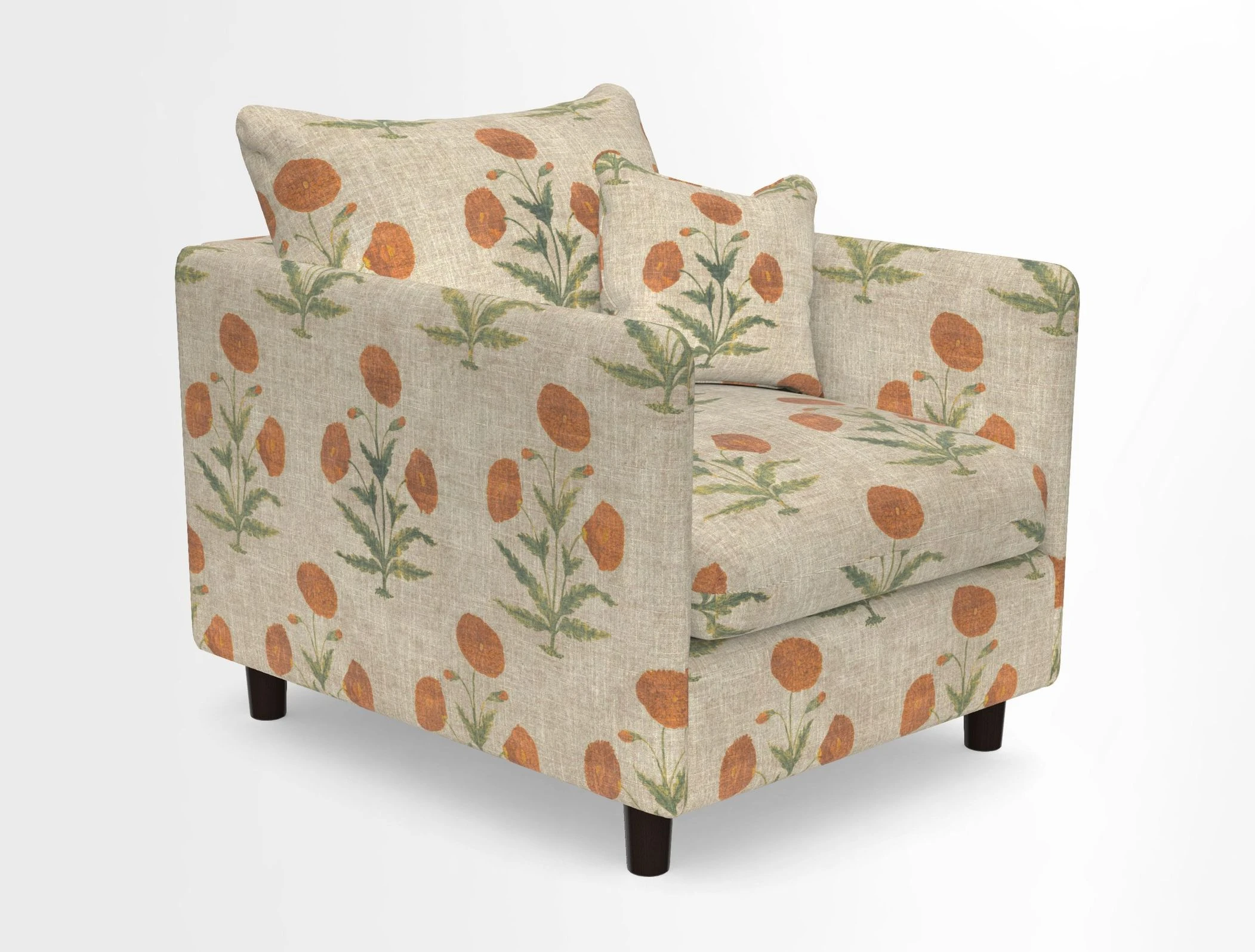 Madehurst Chair in Two Tone Plain Biscuit. Loose cover option available