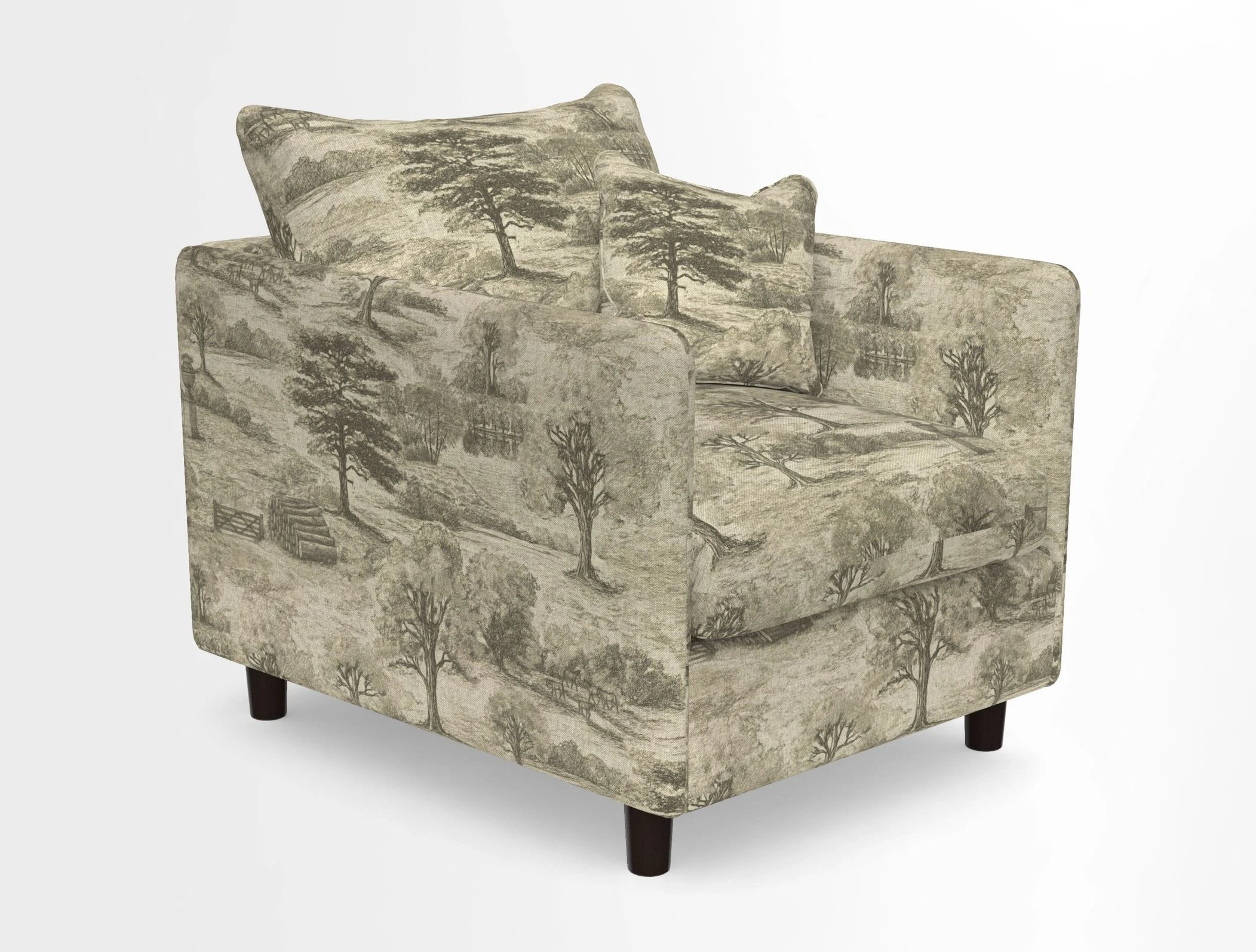 Madehurst Chair in Two Tone Plain Biscuit. Loose cover option available