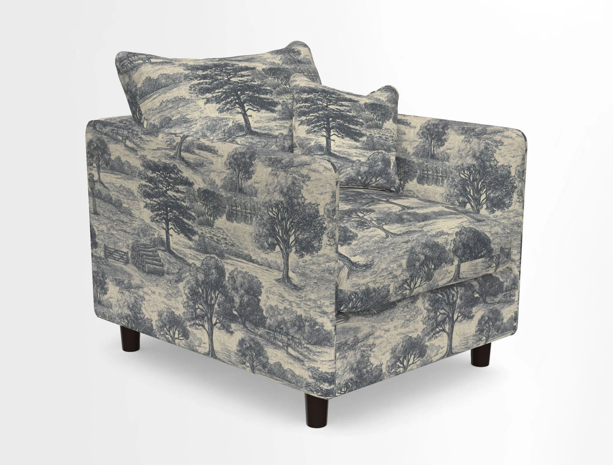 Madehurst Chair in Two Tone Plain Biscuit. Loose cover option available