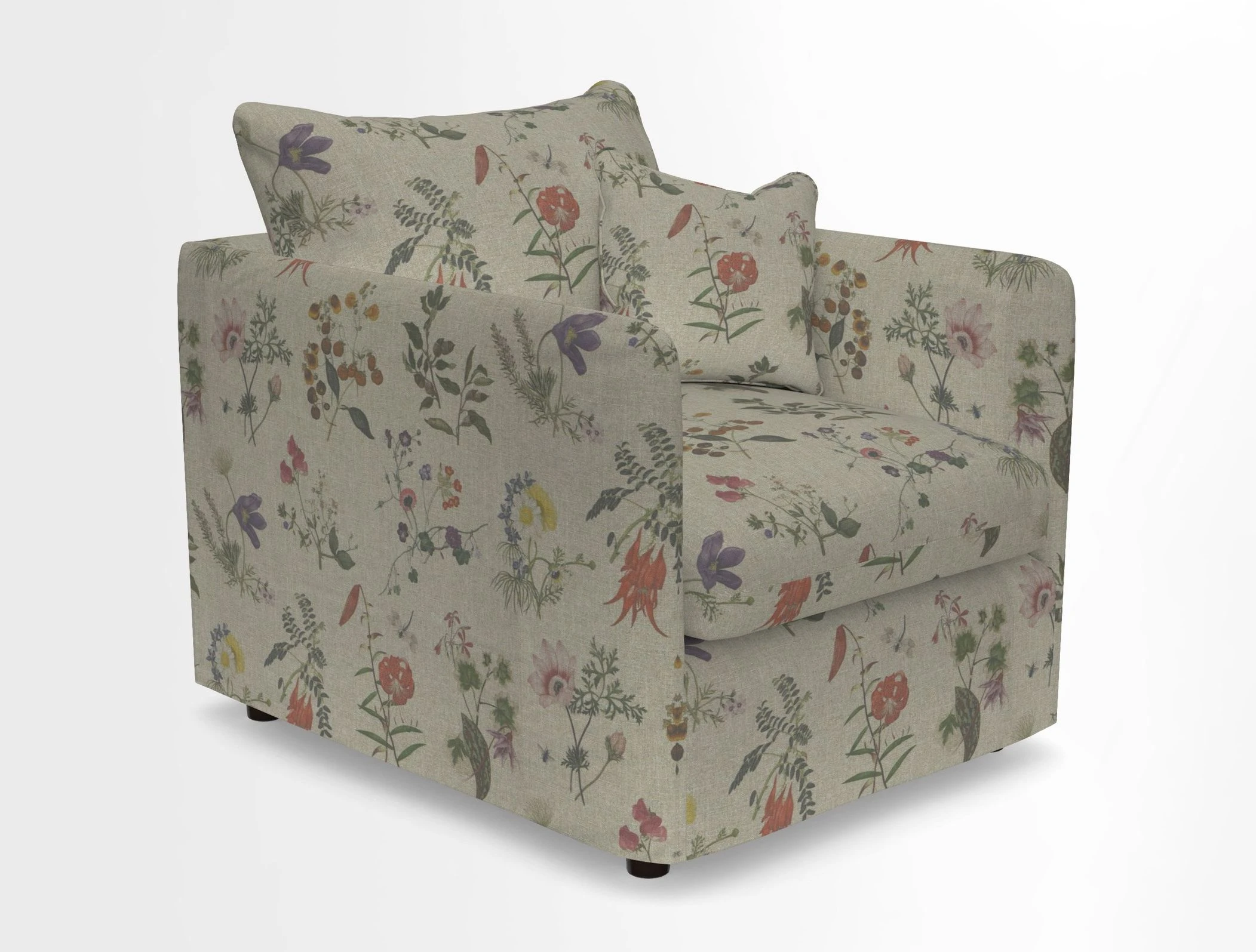 Madehurst Chair in Two Tone Plain Biscuit. Loose cover option available