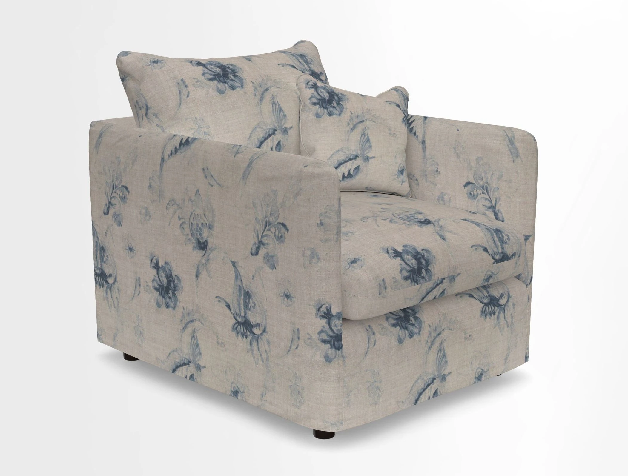 Madehurst Chair in Two Tone Plain Biscuit. Loose cover option available