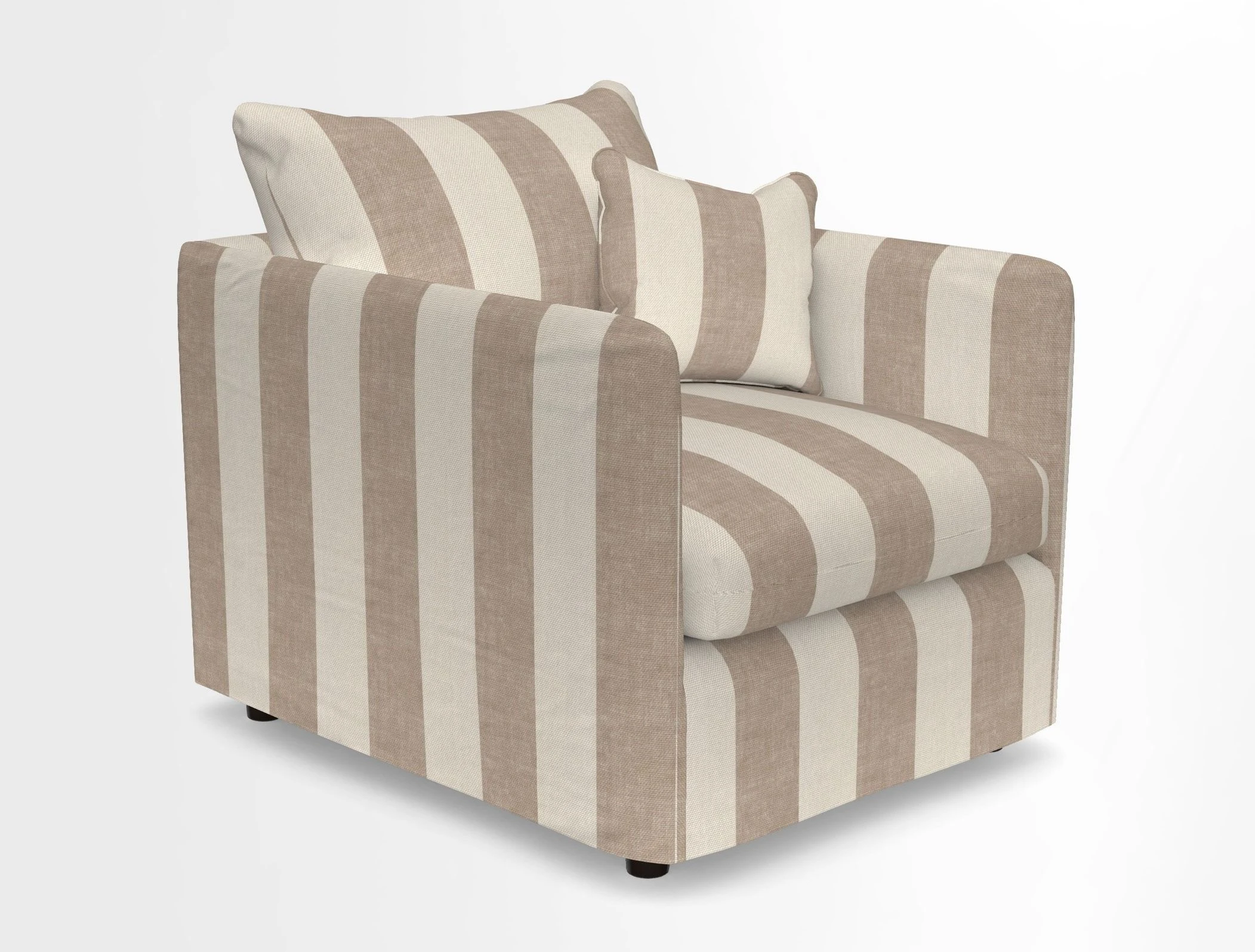 Madehurst Chair in Two Tone Plain Biscuit. Loose cover option available