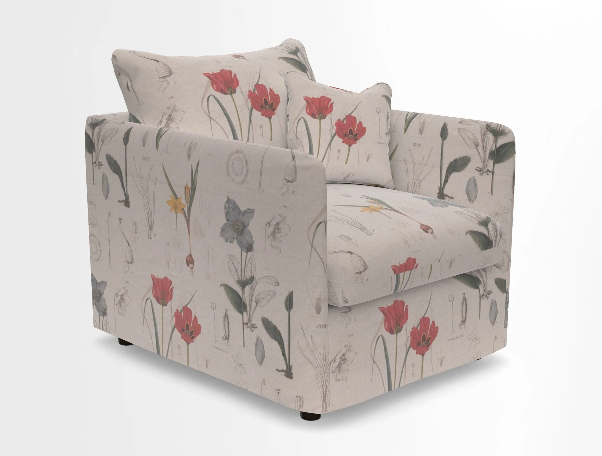 Madehurst Chair in Two Tone Plain Biscuit. Loose cover option available