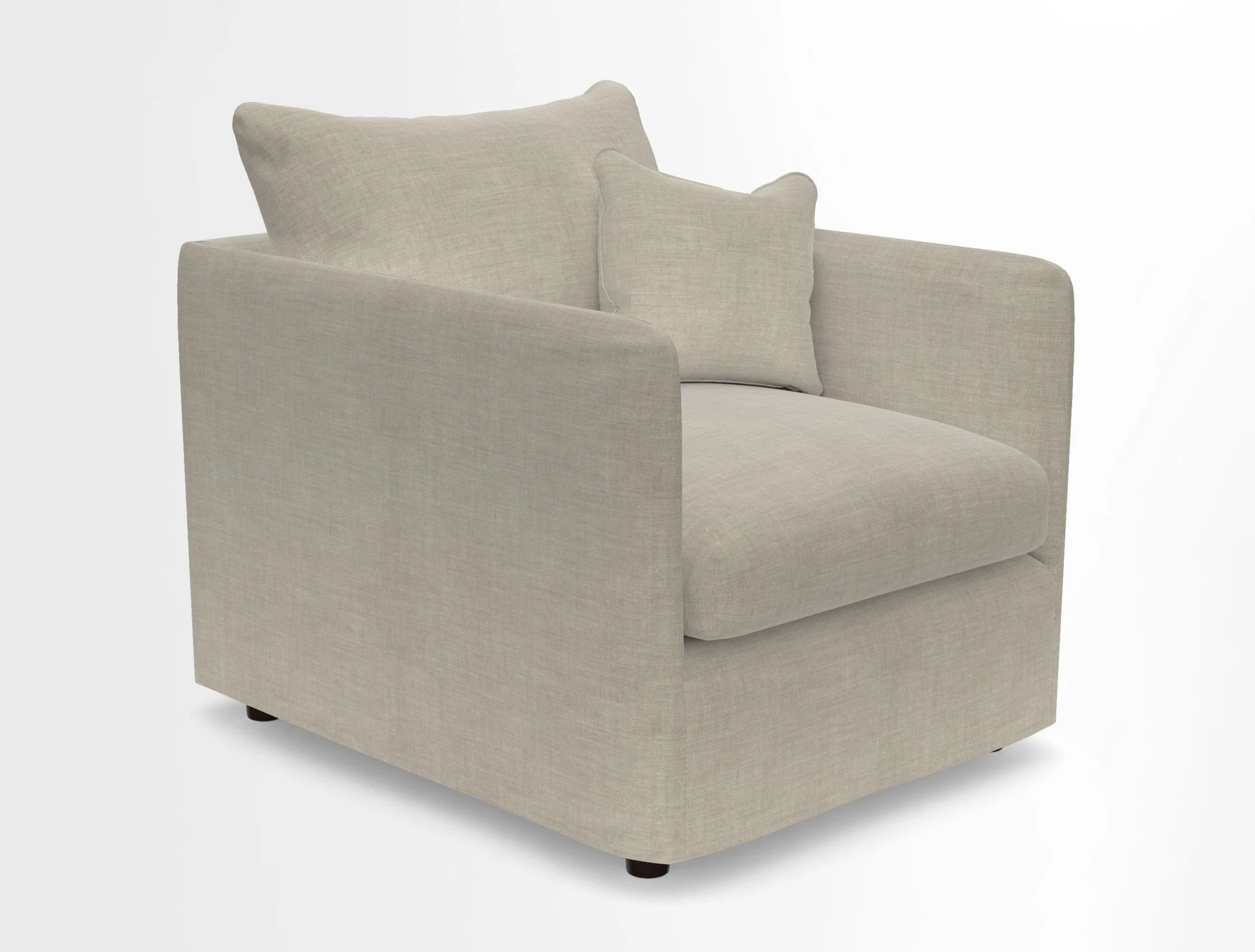 Madehurst Chair in Two Tone Plain Biscuit. Loose cover option available