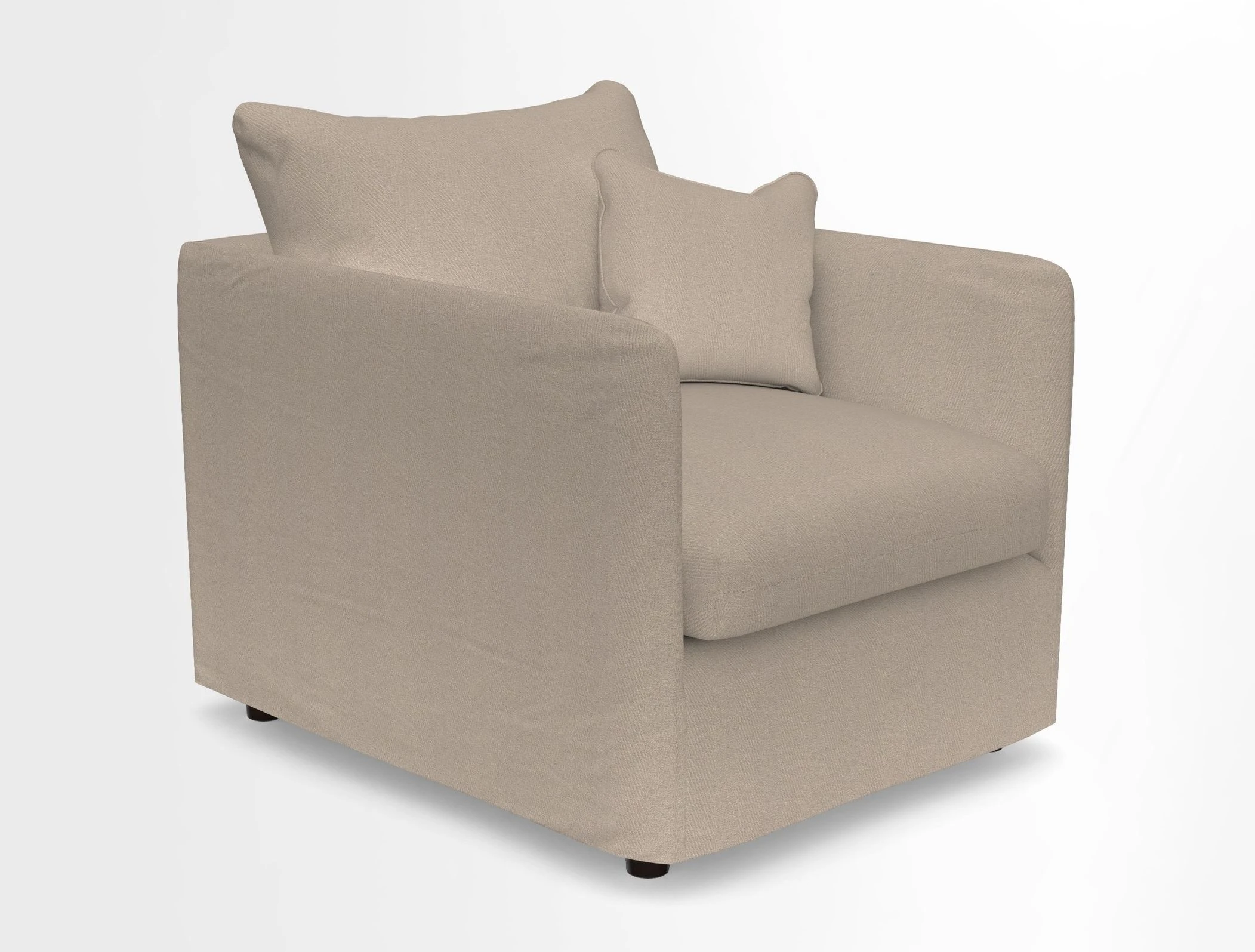 Madehurst Chair in Two Tone Plain Biscuit. Loose cover option available