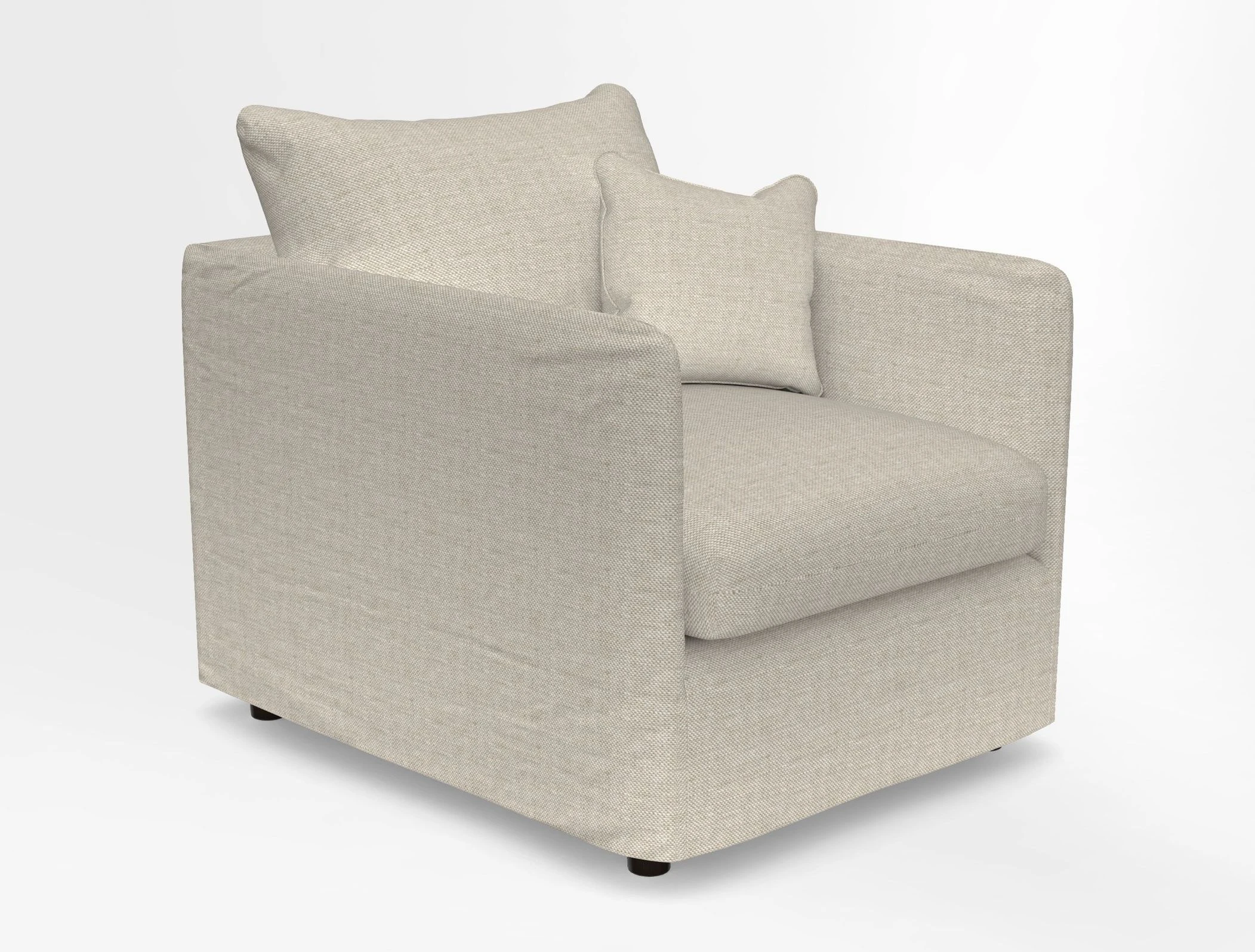 Madehurst Chair in Two Tone Plain Biscuit. Loose cover option available