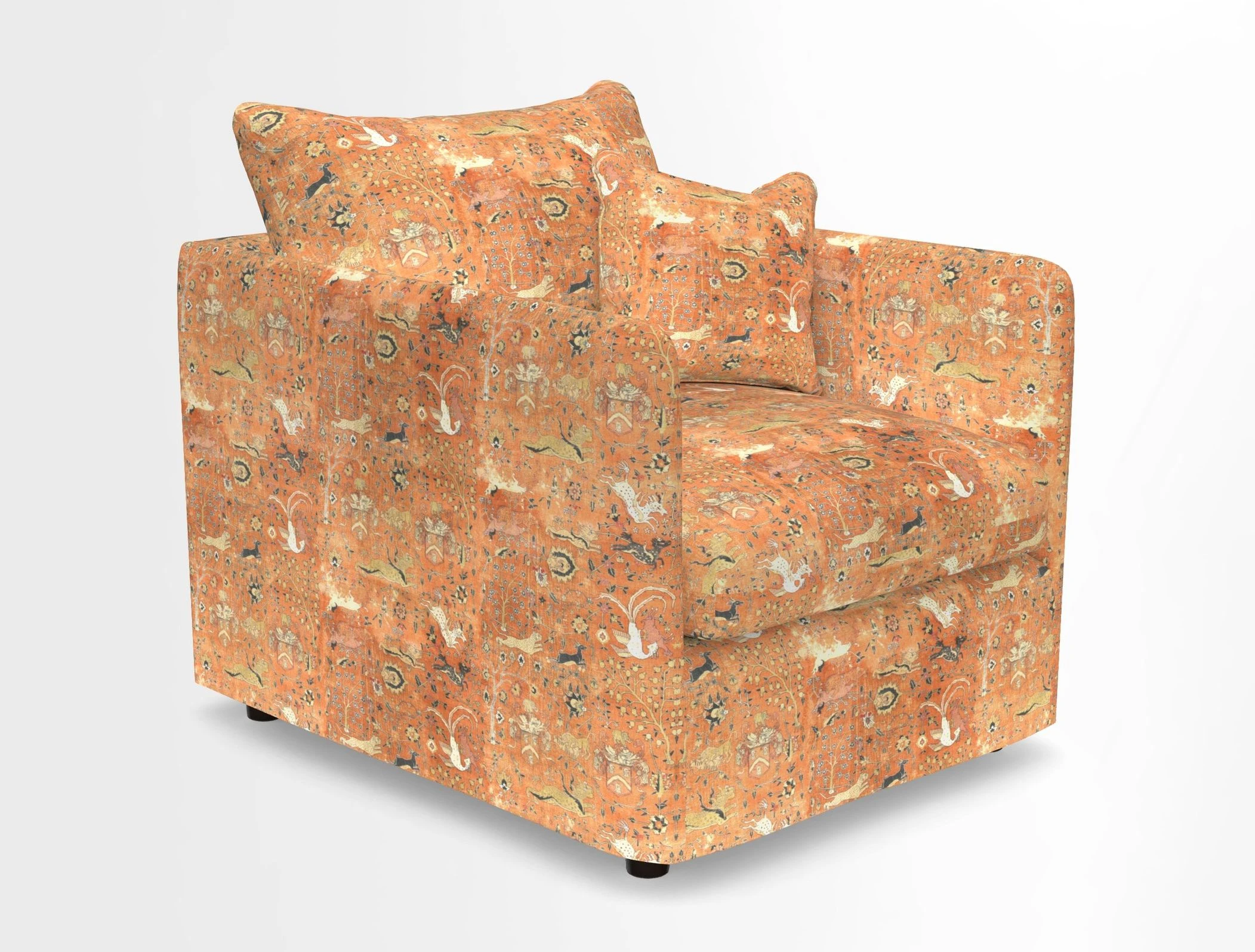 Madehurst Chair in Two Tone Plain Biscuit. Loose cover option available