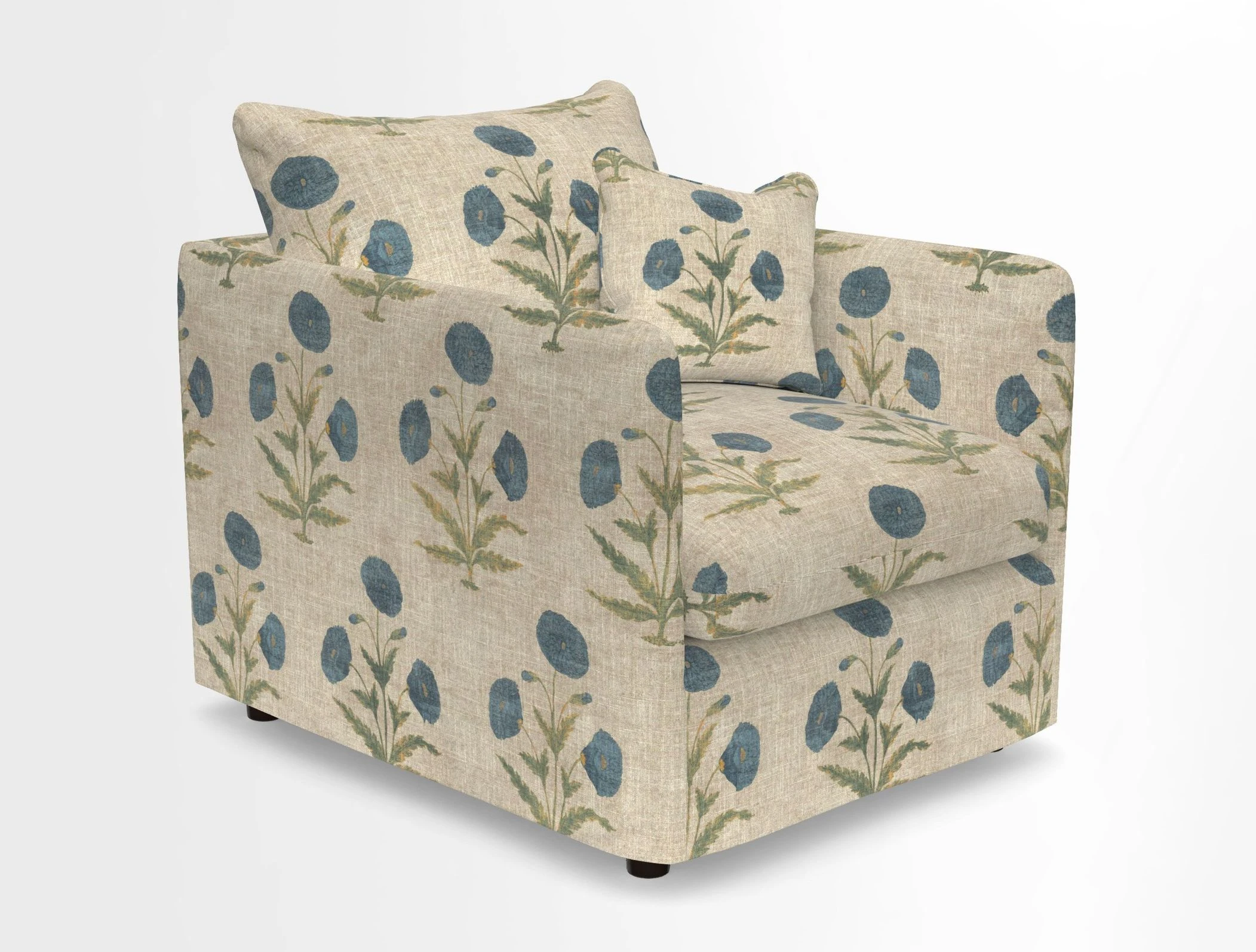 Madehurst Chair in Two Tone Plain Biscuit. Loose cover option available