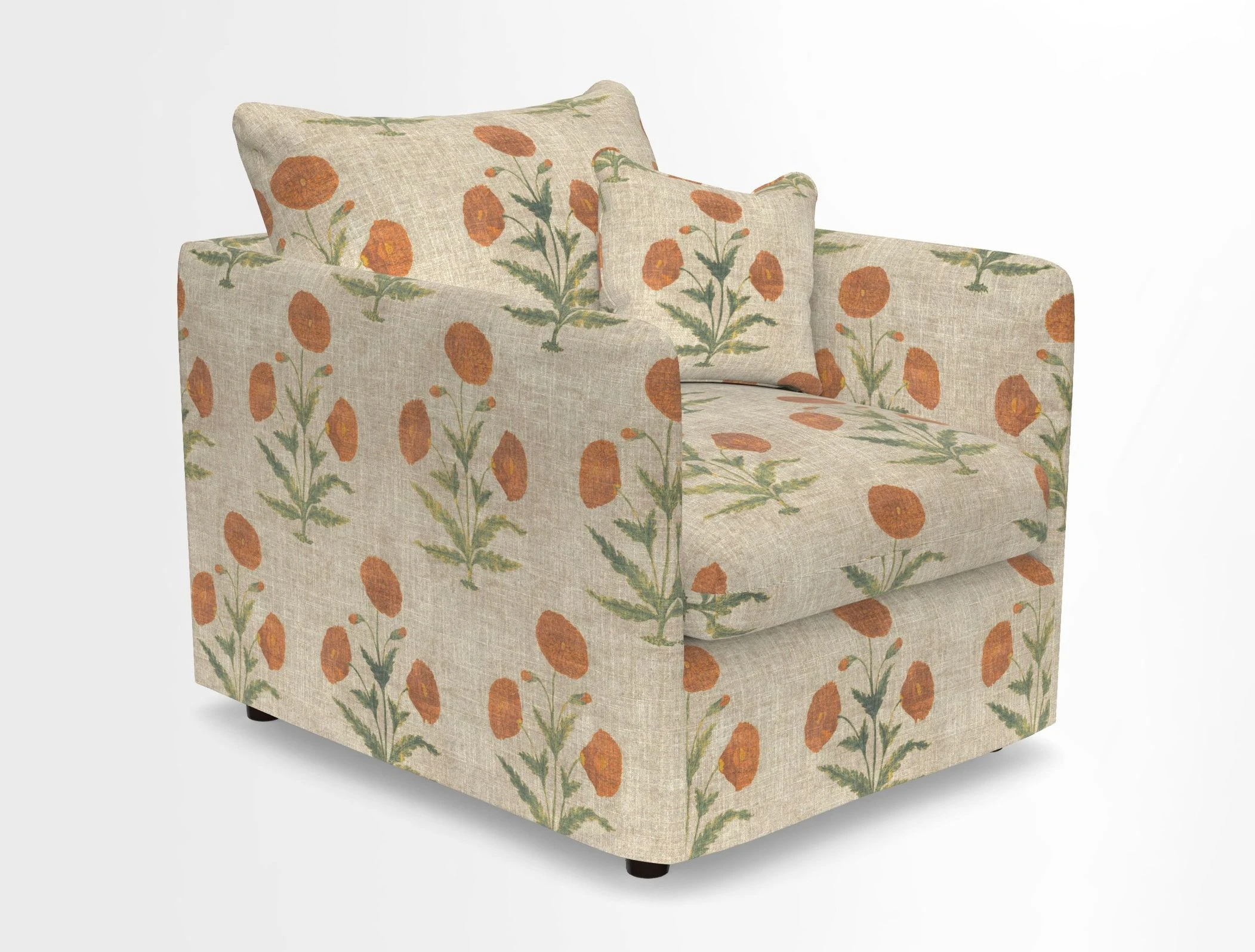 Madehurst Chair in Two Tone Plain Biscuit. Loose cover option available