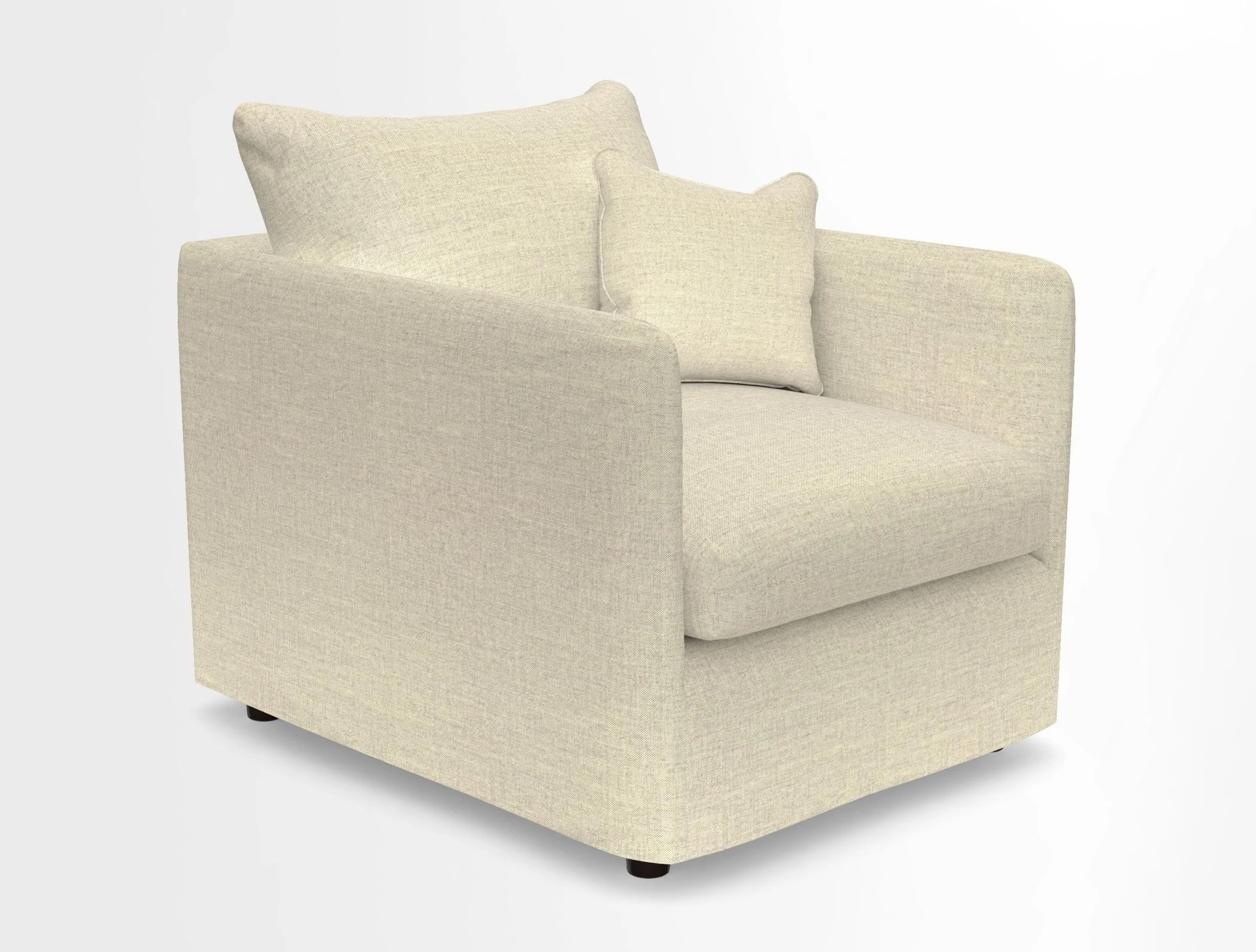 Madehurst Chair in Two Tone Plain Biscuit. Loose cover option available