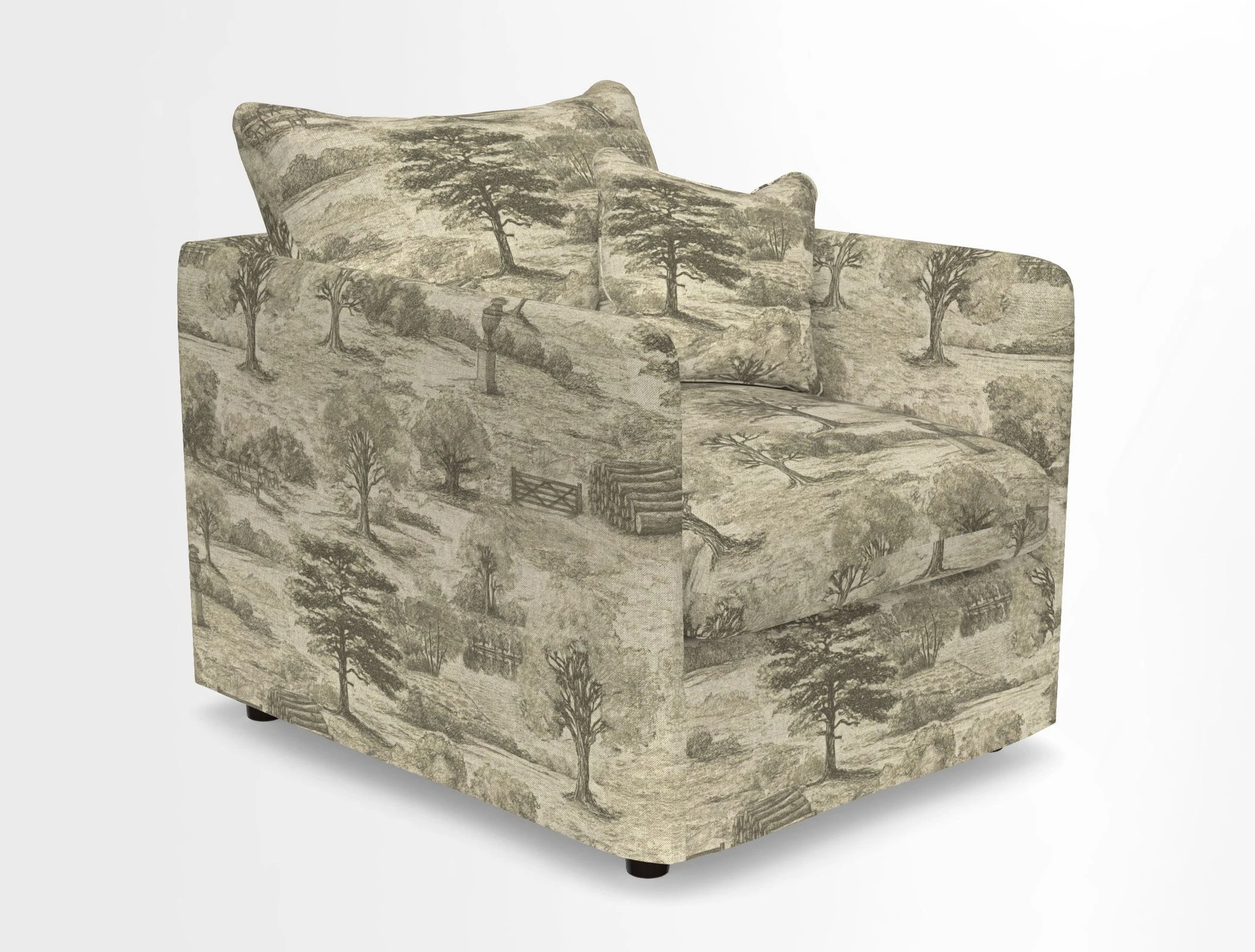 Madehurst Chair in Two Tone Plain Biscuit. Loose cover option available
