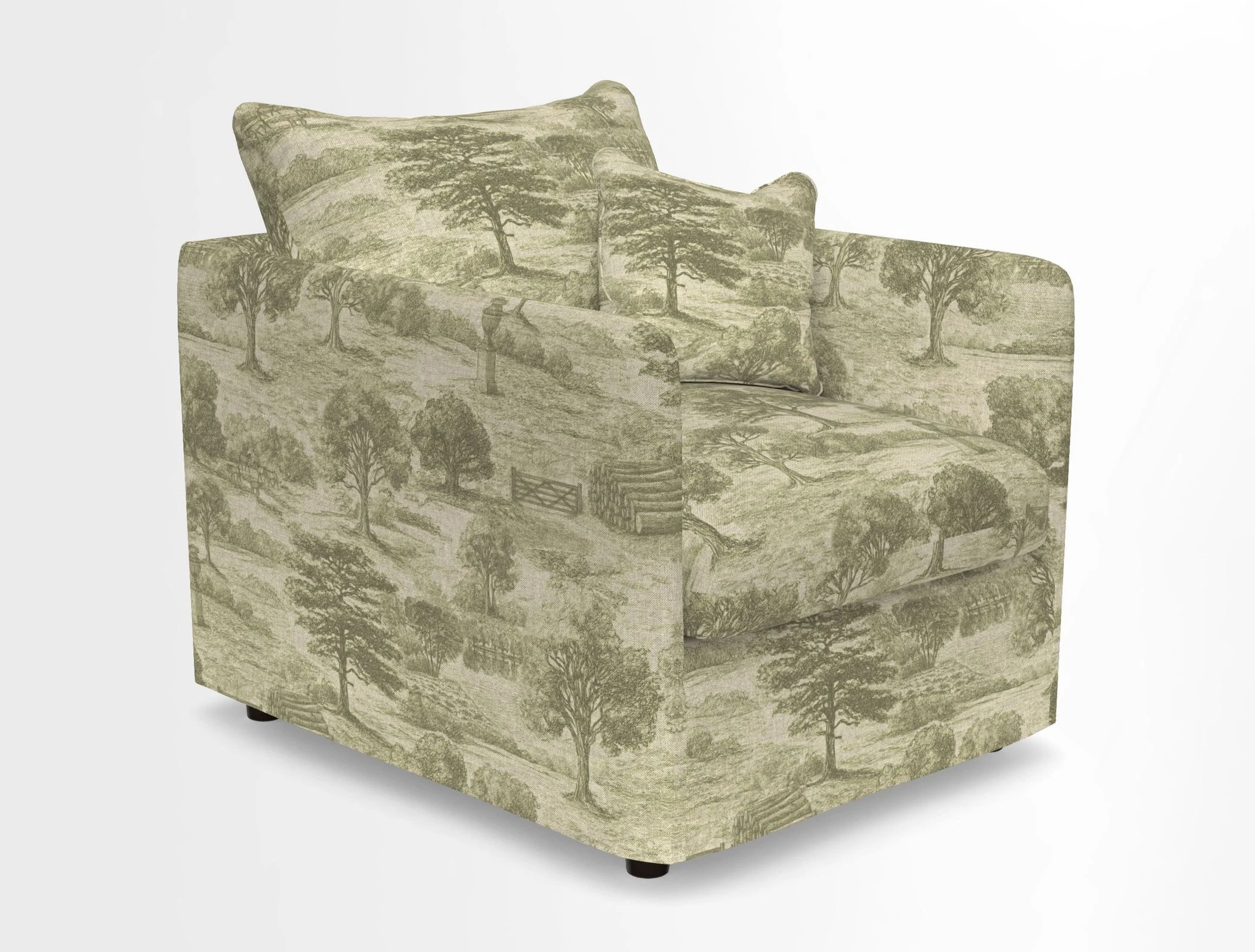 Madehurst Chair in Two Tone Plain Biscuit. Loose cover option available
