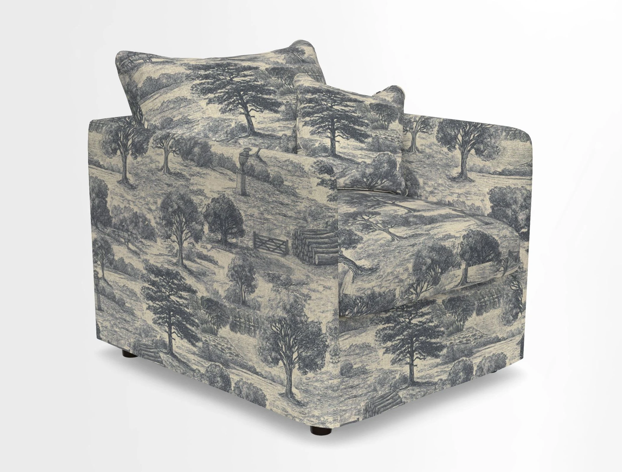 Madehurst Chair in Two Tone Plain Biscuit. Loose cover option available
