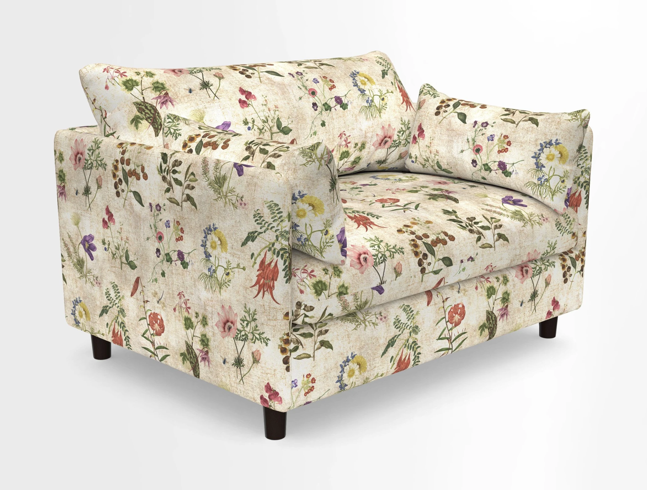 Madehurst Snuggler in Two Tone Plain Biscuit. Loose cover option available