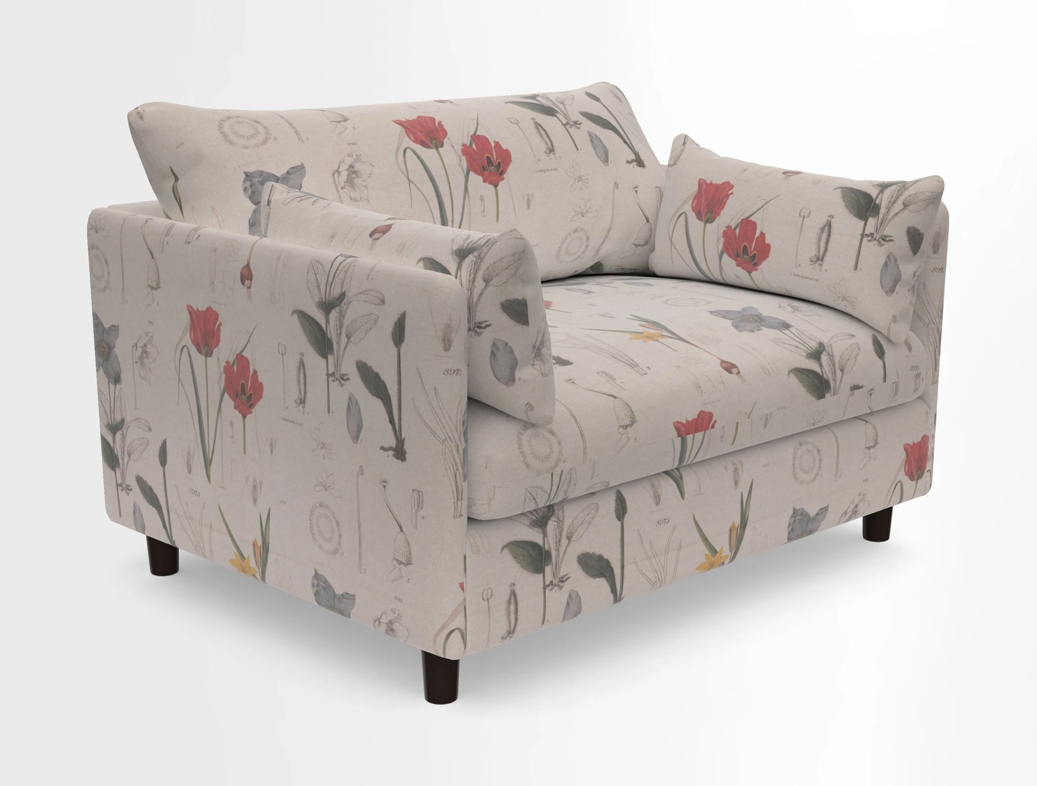 Madehurst Snuggler in Two Tone Plain Biscuit. Loose cover option available