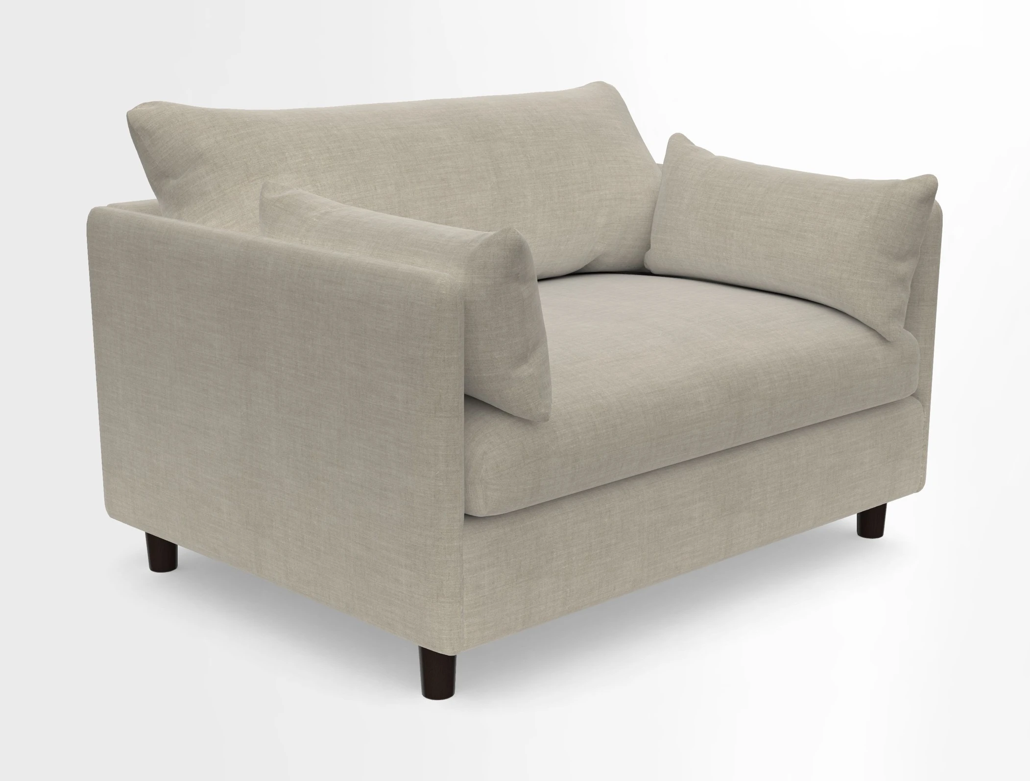 Madehurst Snuggler in Two Tone Plain Biscuit. Loose cover option available
