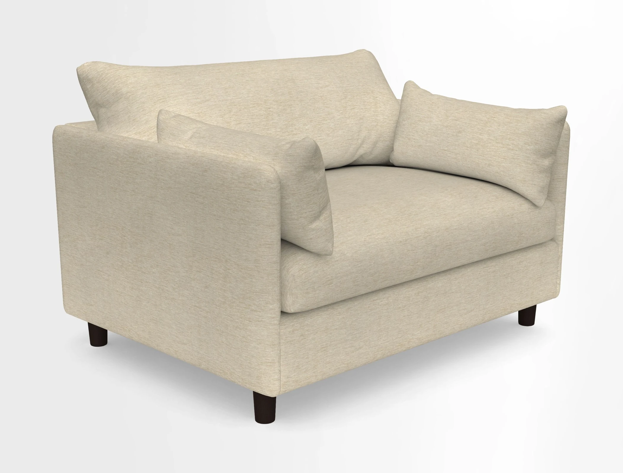 Madehurst Snuggler in Two Tone Plain Biscuit. Loose cover option available