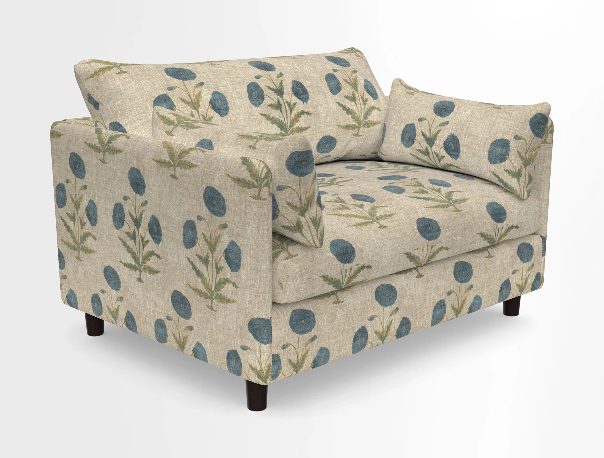 Madehurst Snuggler in Two Tone Plain Biscuit. Loose cover option available