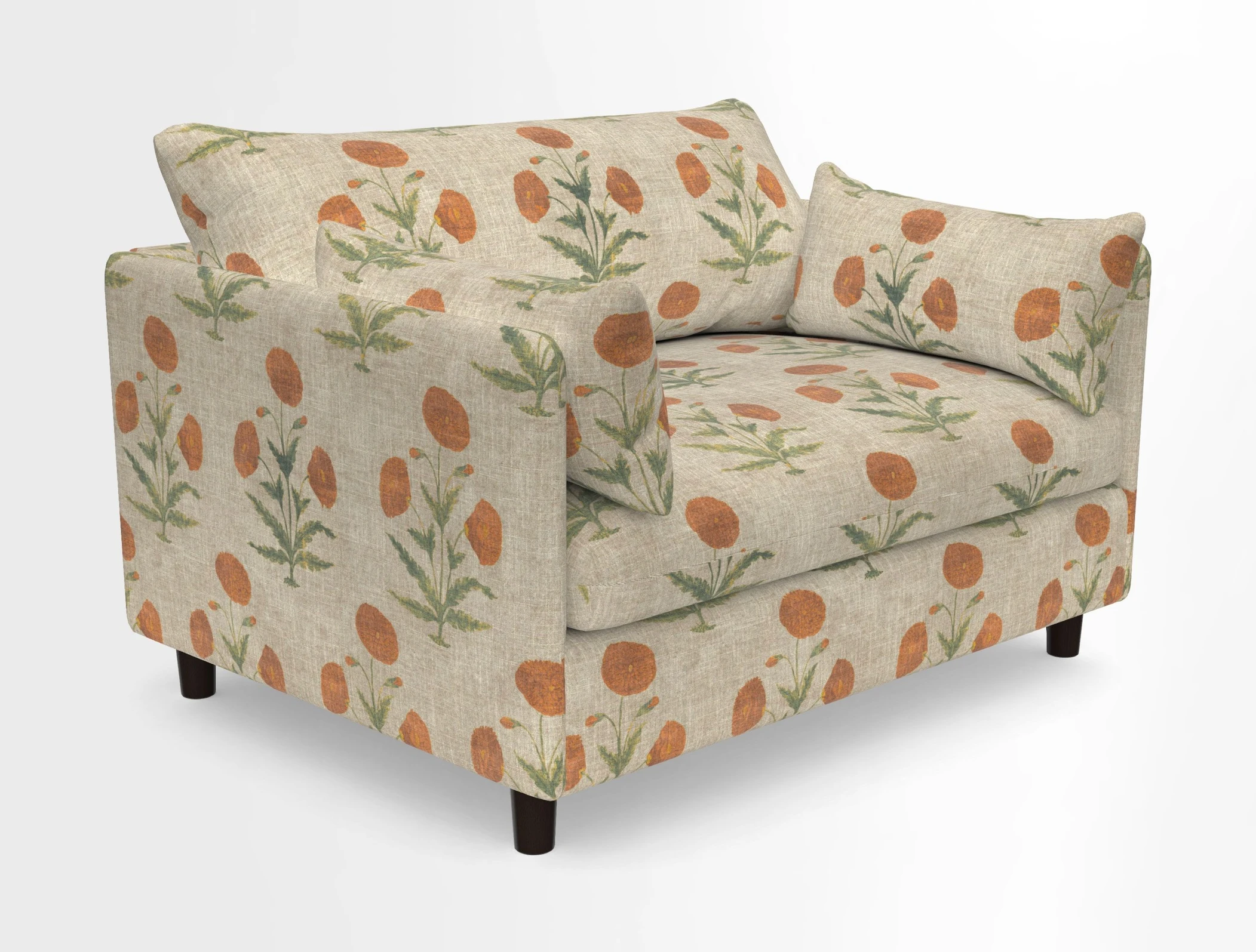 Madehurst Snuggler in Two Tone Plain Biscuit. Loose cover option available