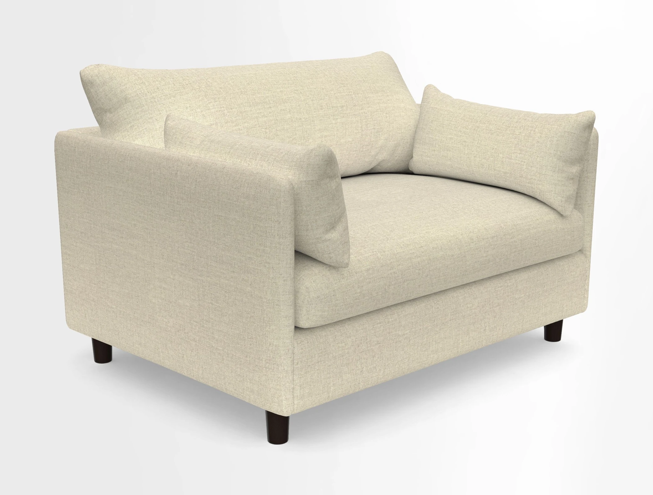 Madehurst Snuggler in Two Tone Plain Biscuit. Loose cover option available