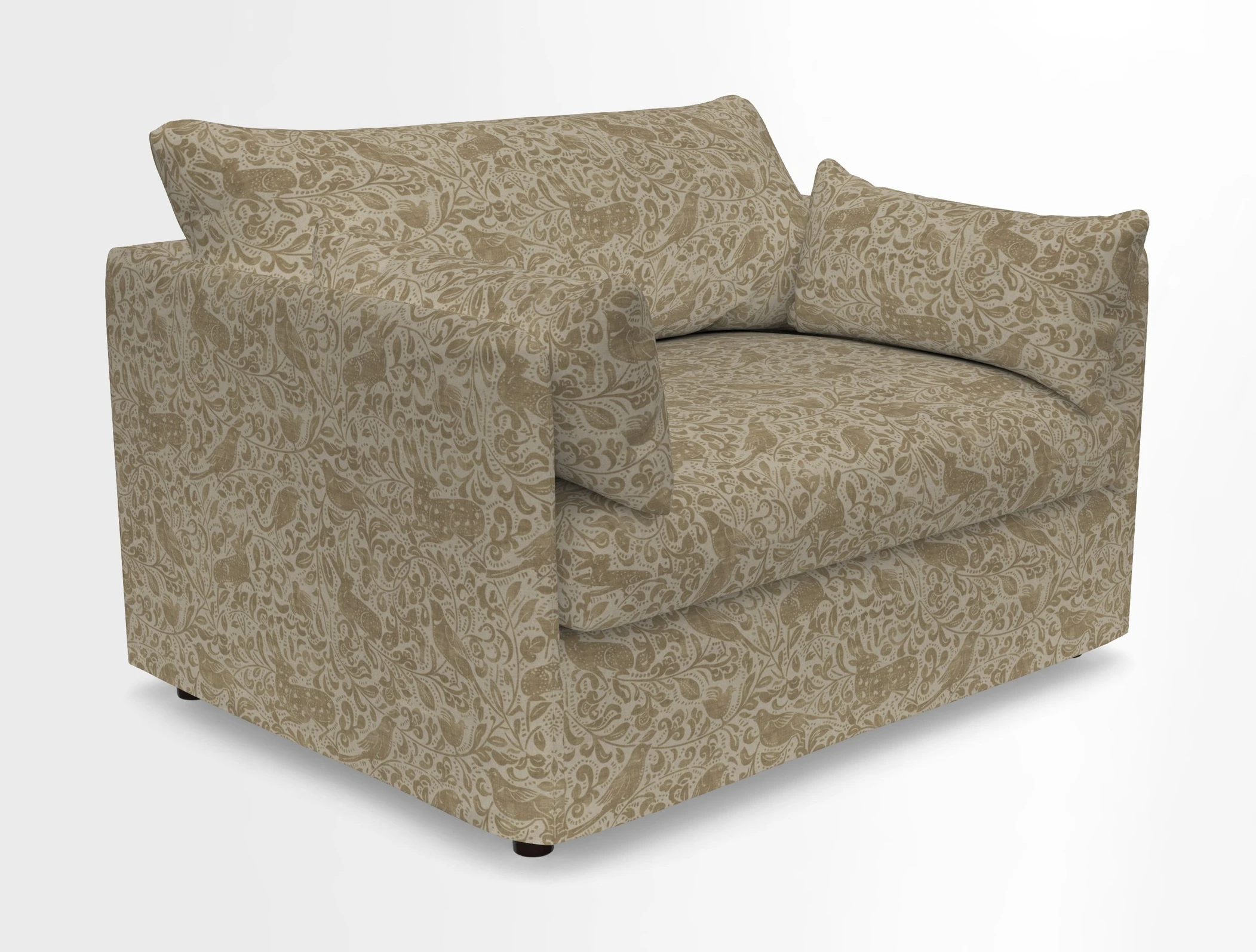 Madehurst Snuggler in Two Tone Plain Biscuit. Loose cover option available