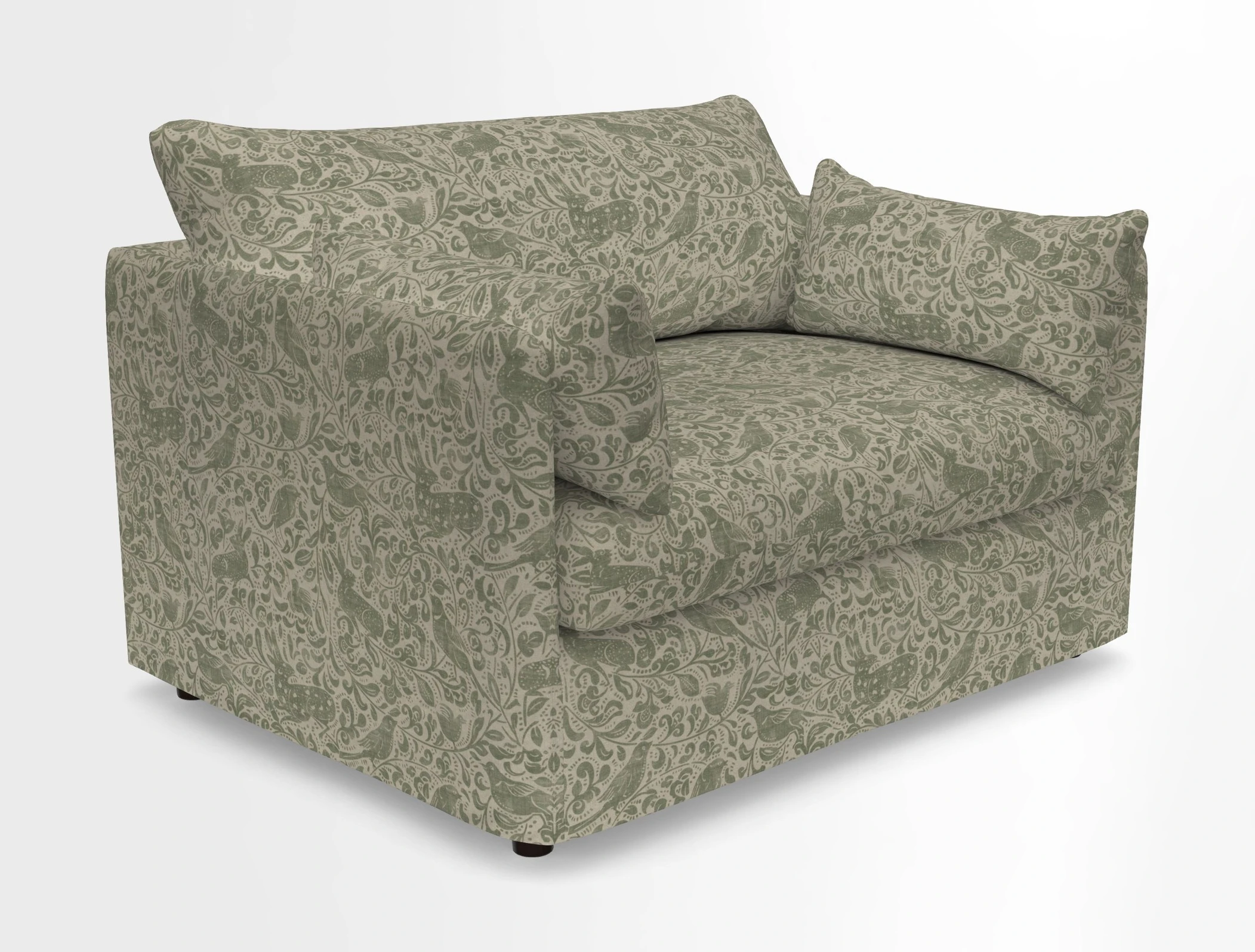 Madehurst Snuggler in Two Tone Plain Biscuit. Loose cover option available