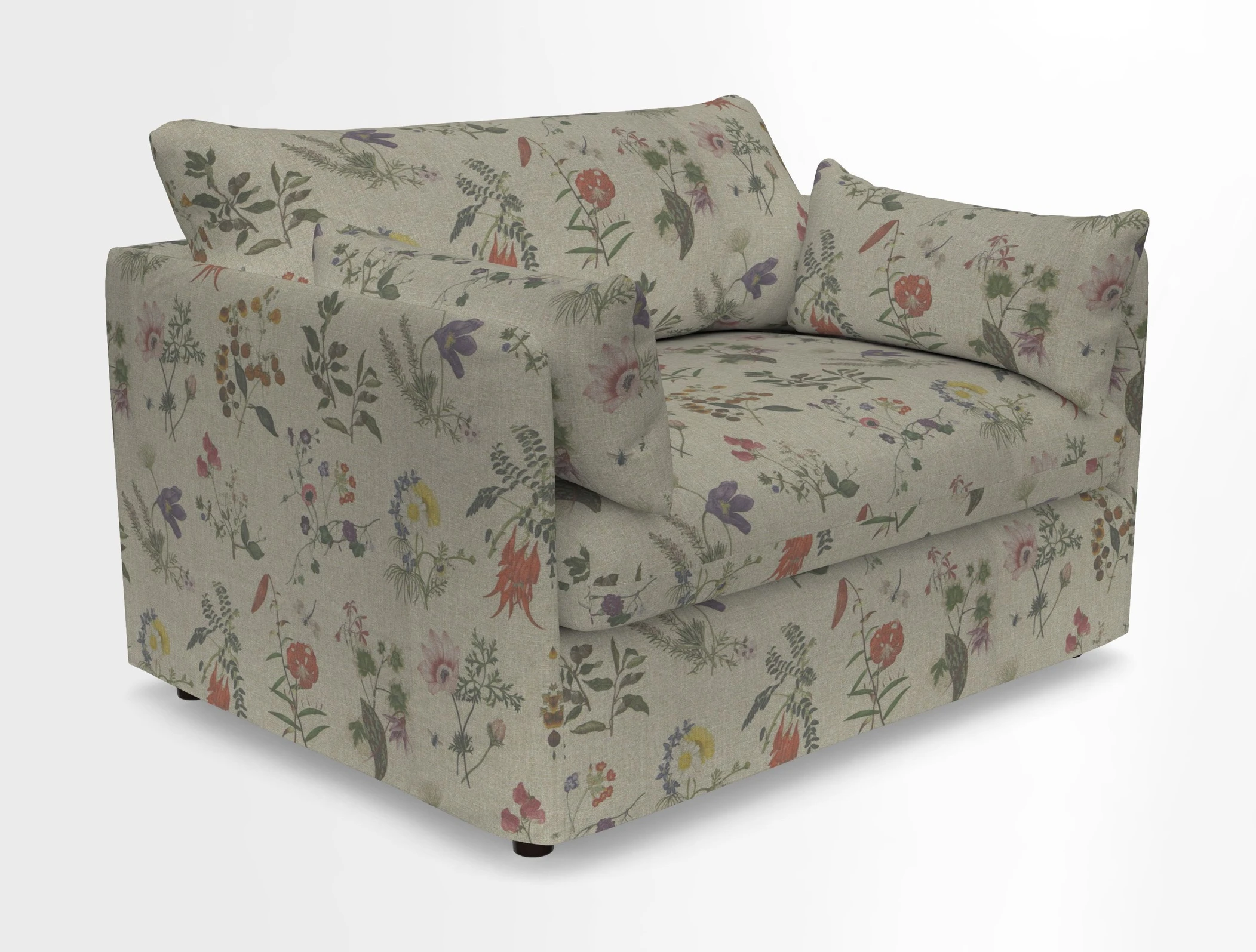 Madehurst Snuggler in Two Tone Plain Biscuit. Loose cover option available