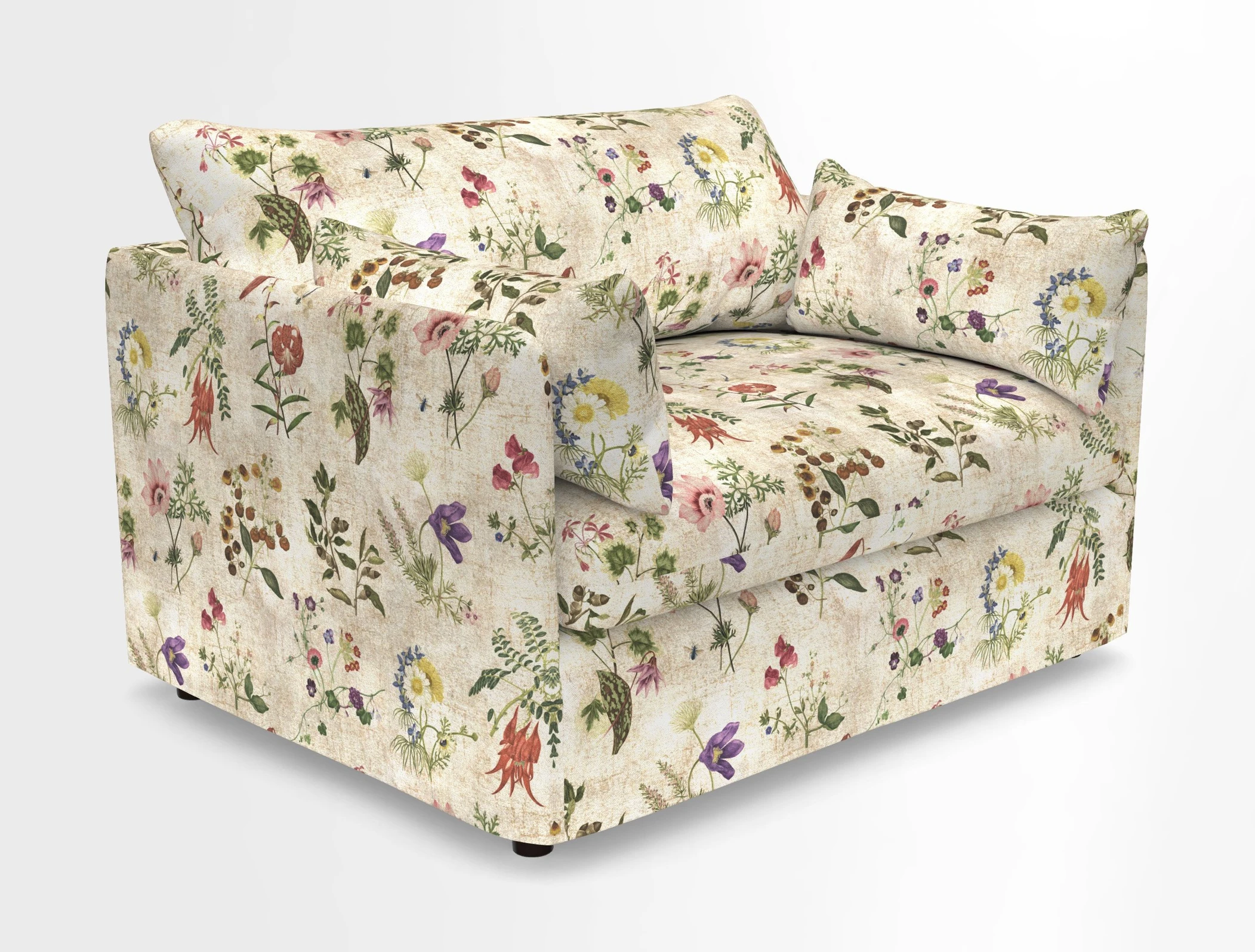 Madehurst Snuggler in Two Tone Plain Biscuit. Loose cover option available