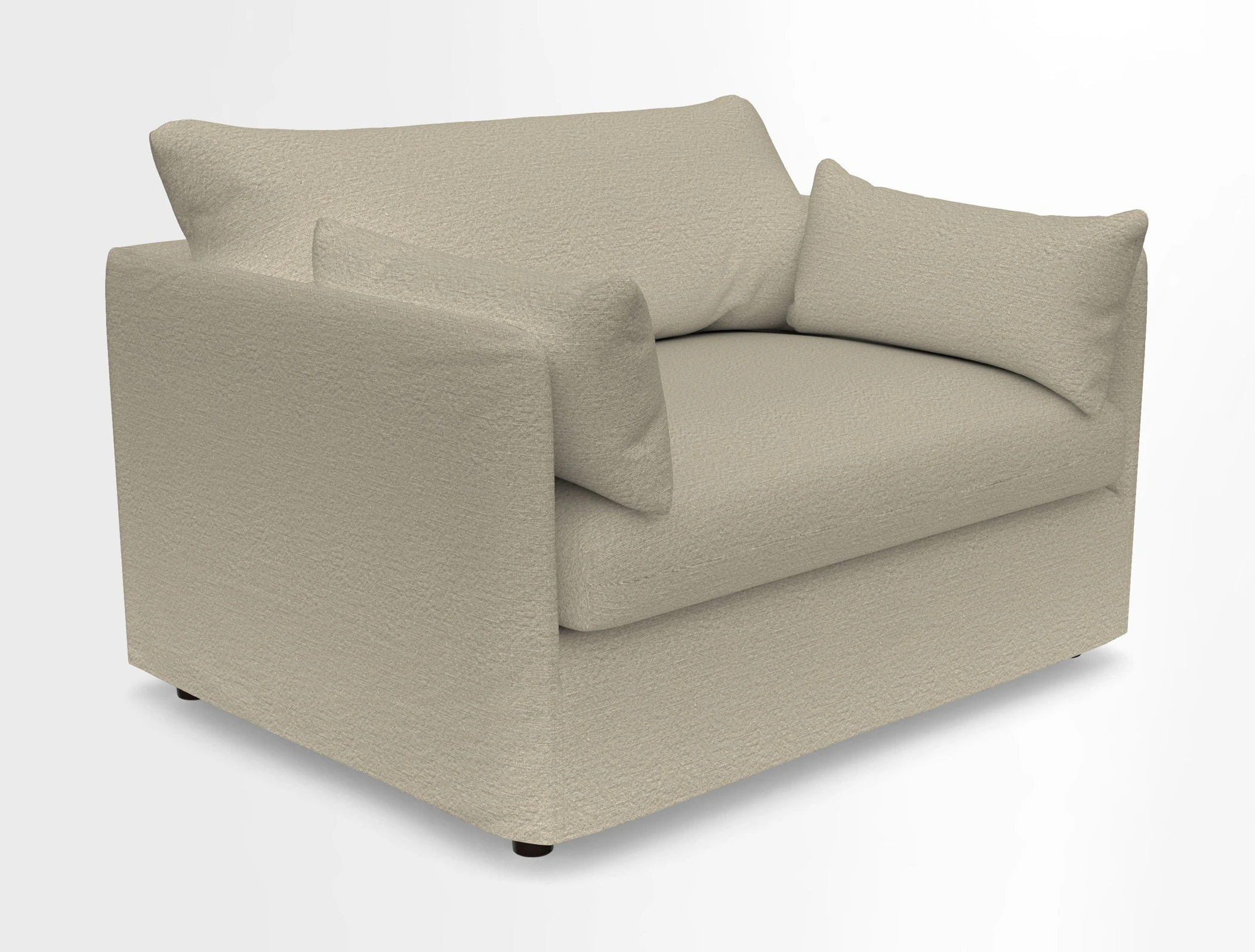 Madehurst Snuggler in Two Tone Plain Biscuit. Loose cover option available