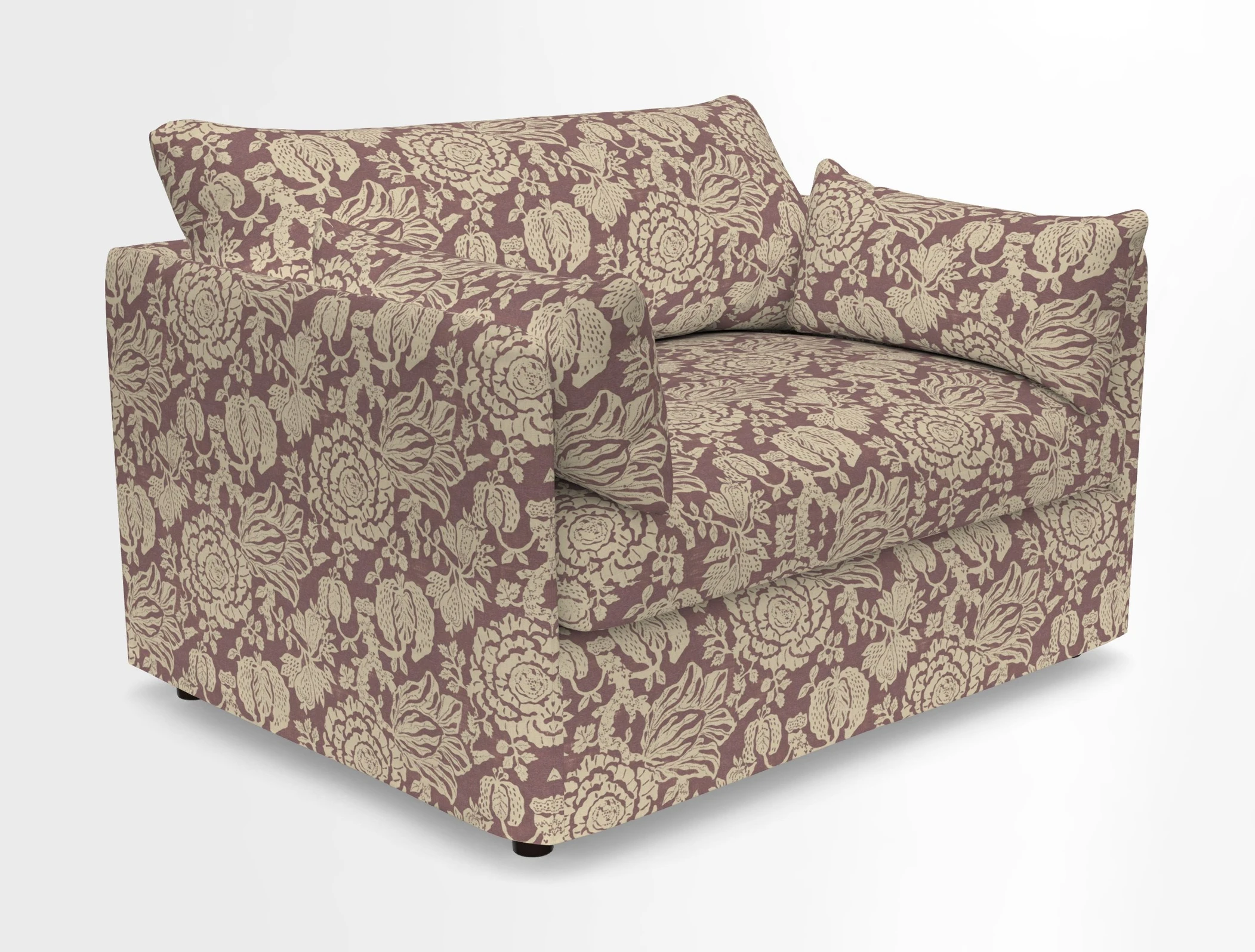 Madehurst Snuggler in Two Tone Plain Biscuit. Loose cover option available