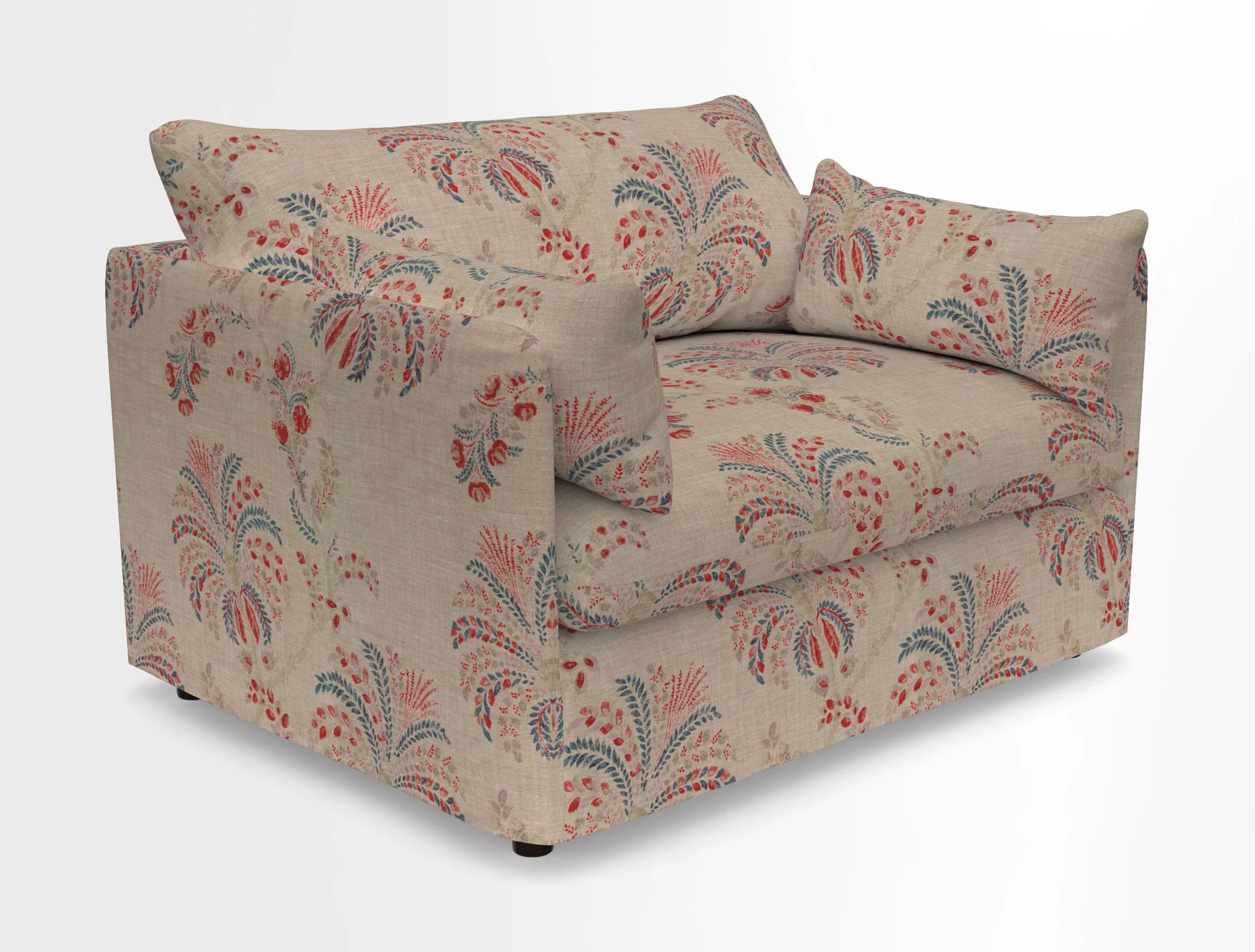 Madehurst Snuggler in Two Tone Plain Biscuit. Loose cover option available