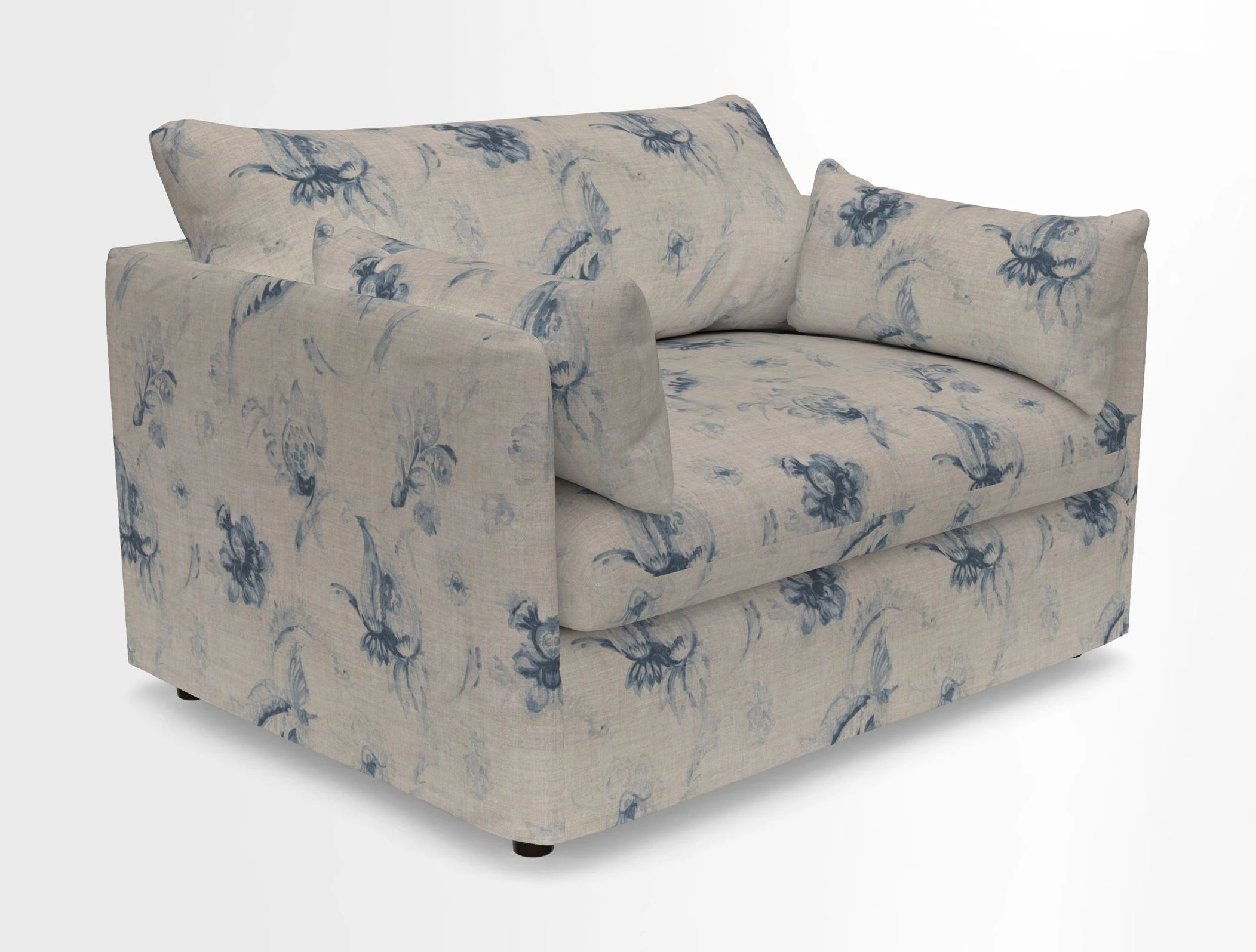 Madehurst Snuggler in Two Tone Plain Biscuit. Loose cover option available
