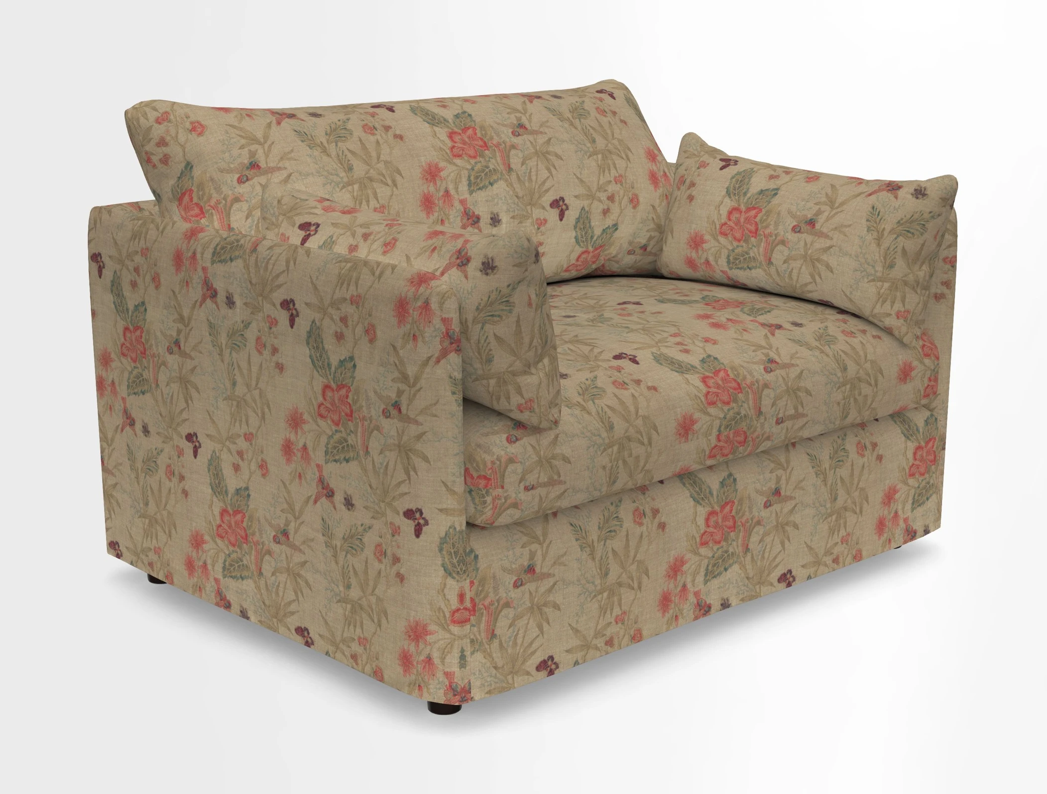 Madehurst Snuggler in Two Tone Plain Biscuit. Loose cover option available