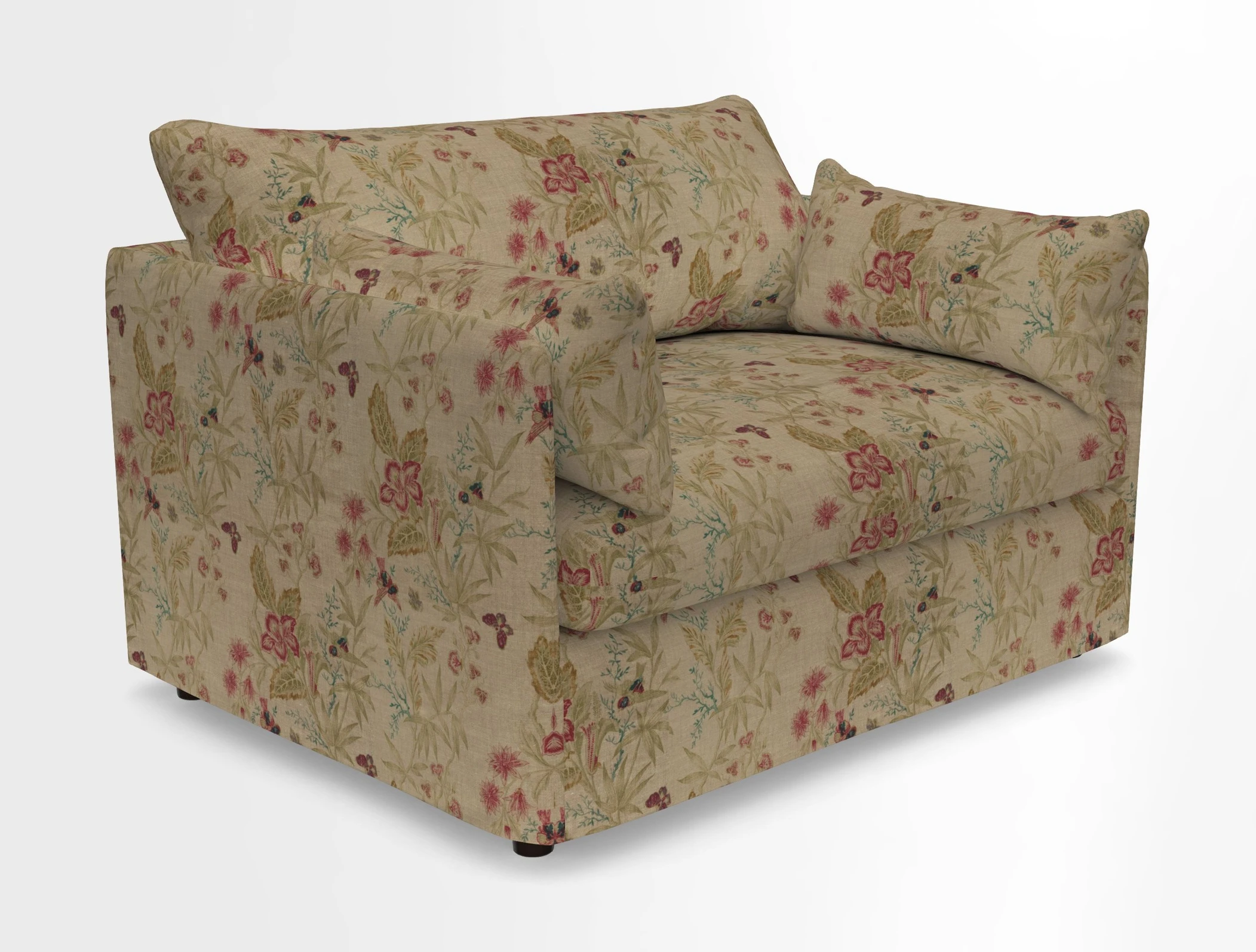 Madehurst Snuggler in Two Tone Plain Biscuit. Loose cover option available