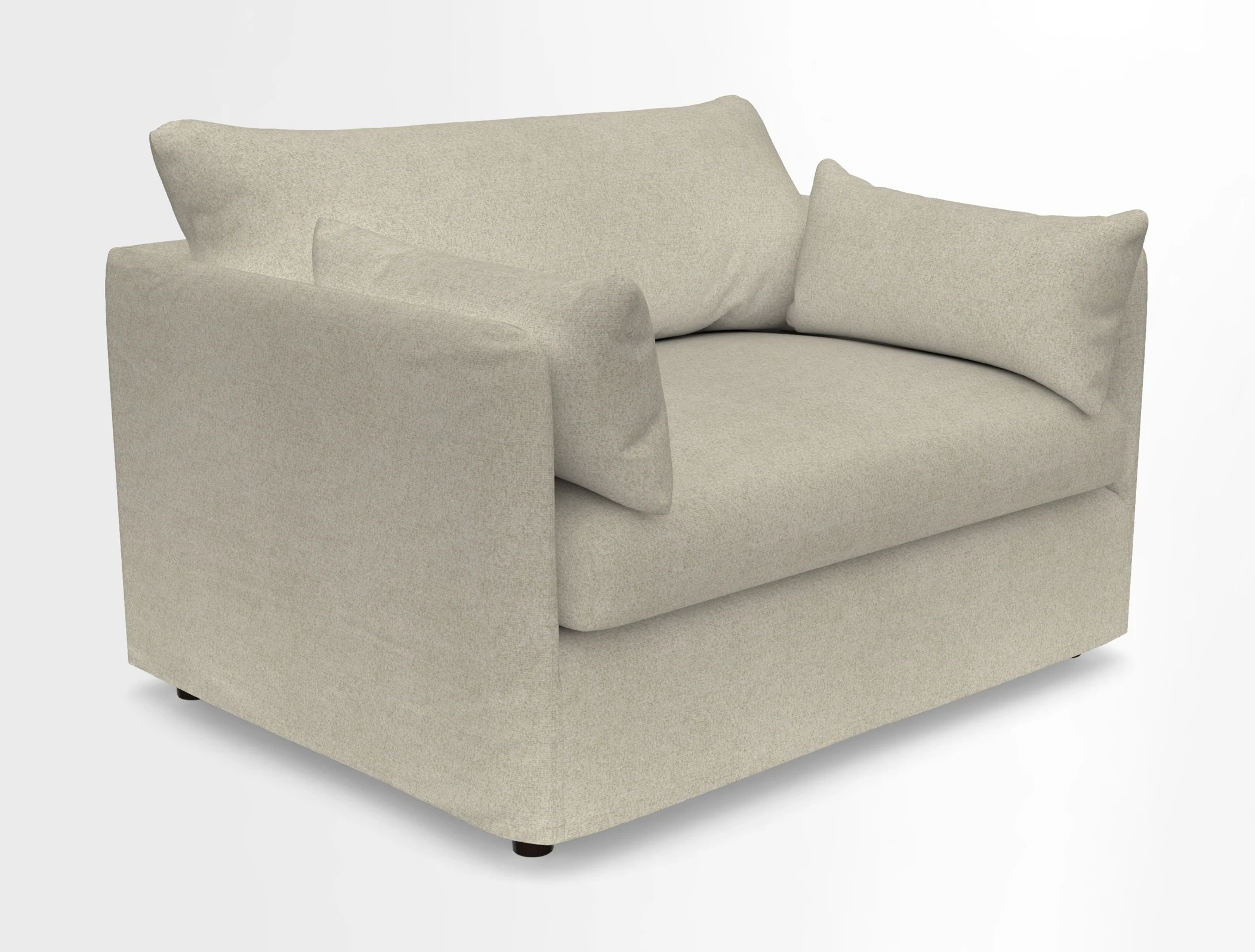 Madehurst Snuggler in Two Tone Plain Biscuit. Loose cover option available