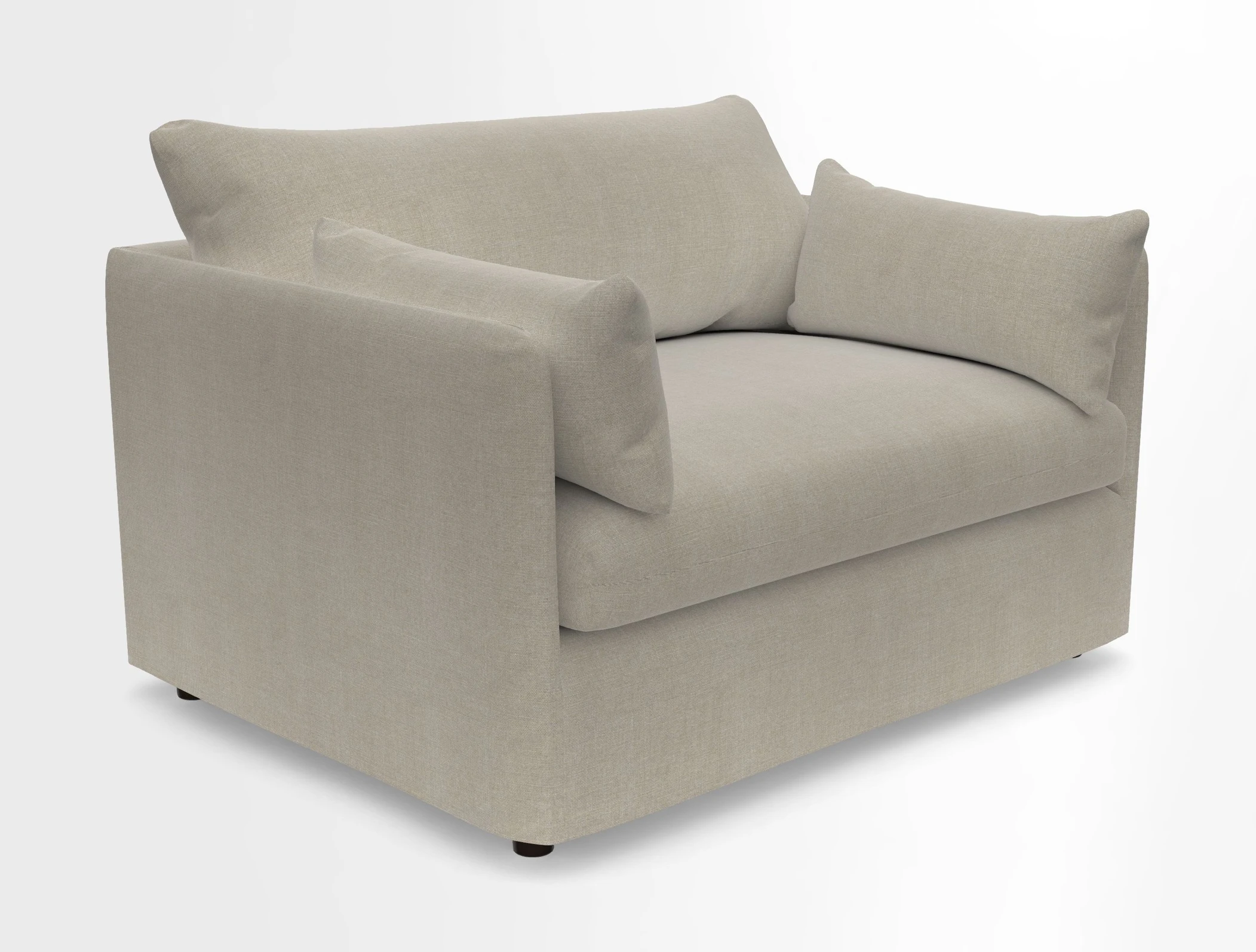 Madehurst Snuggler in Two Tone Plain Biscuit. Loose cover option available