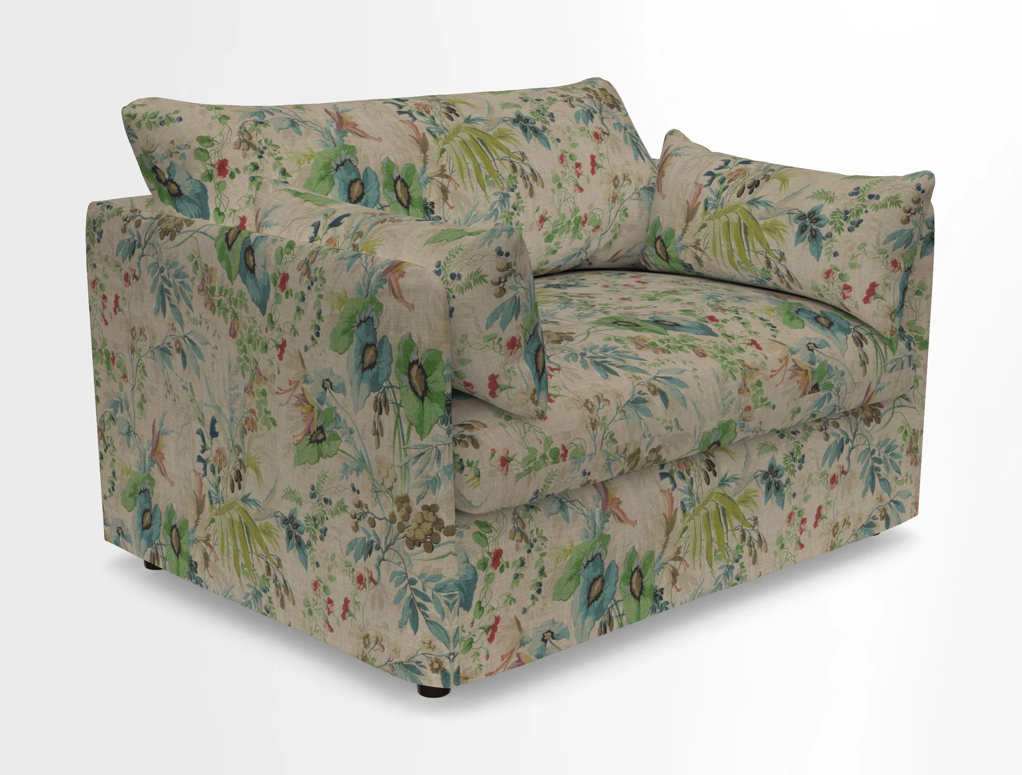 Madehurst Snuggler in Two Tone Plain Biscuit. Loose cover option available