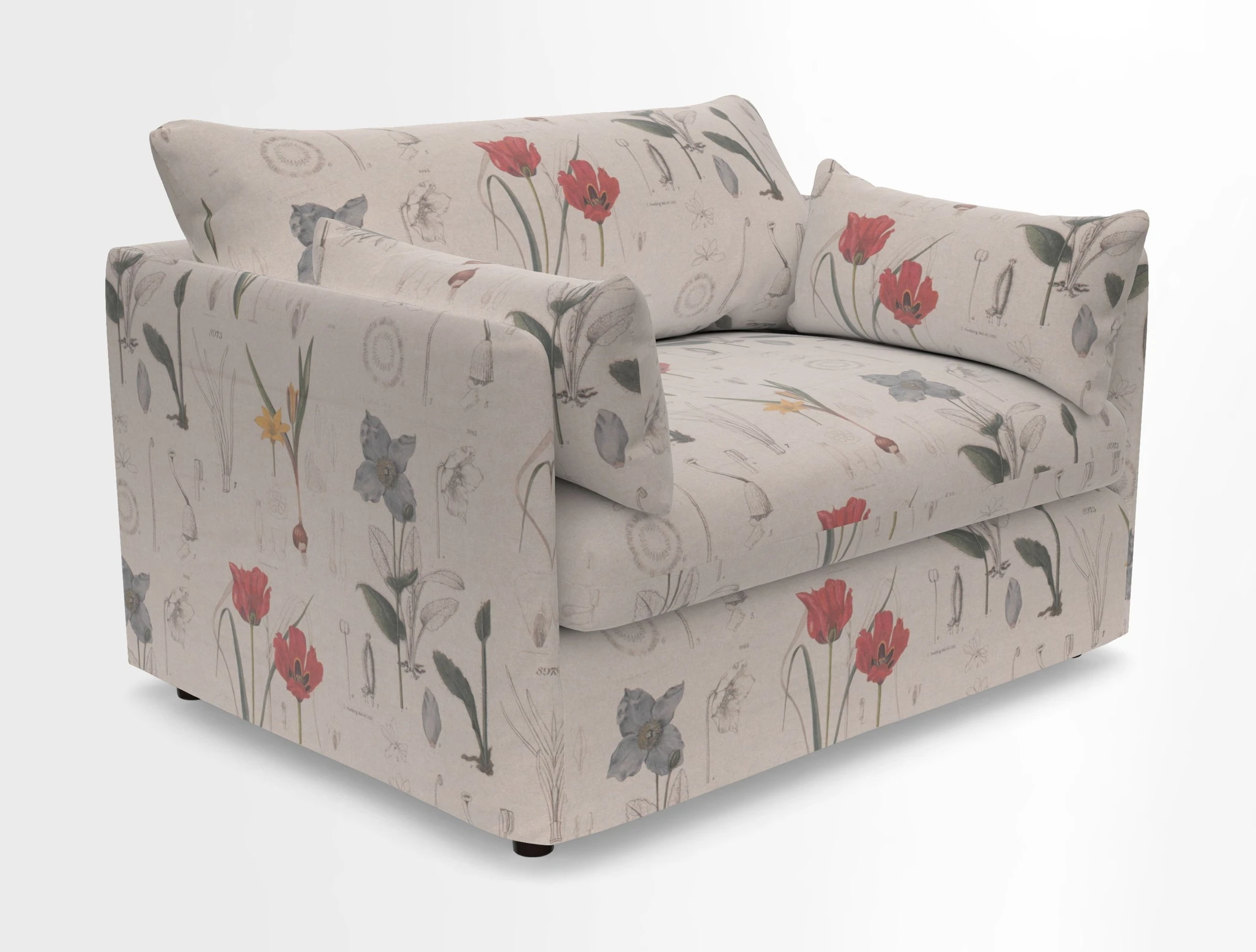 Madehurst Snuggler in Two Tone Plain Biscuit. Loose cover option available