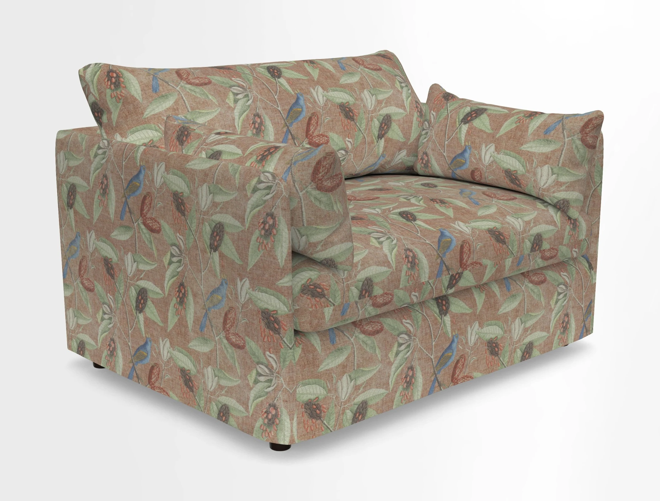 Madehurst Snuggler in Two Tone Plain Biscuit. Loose cover option available