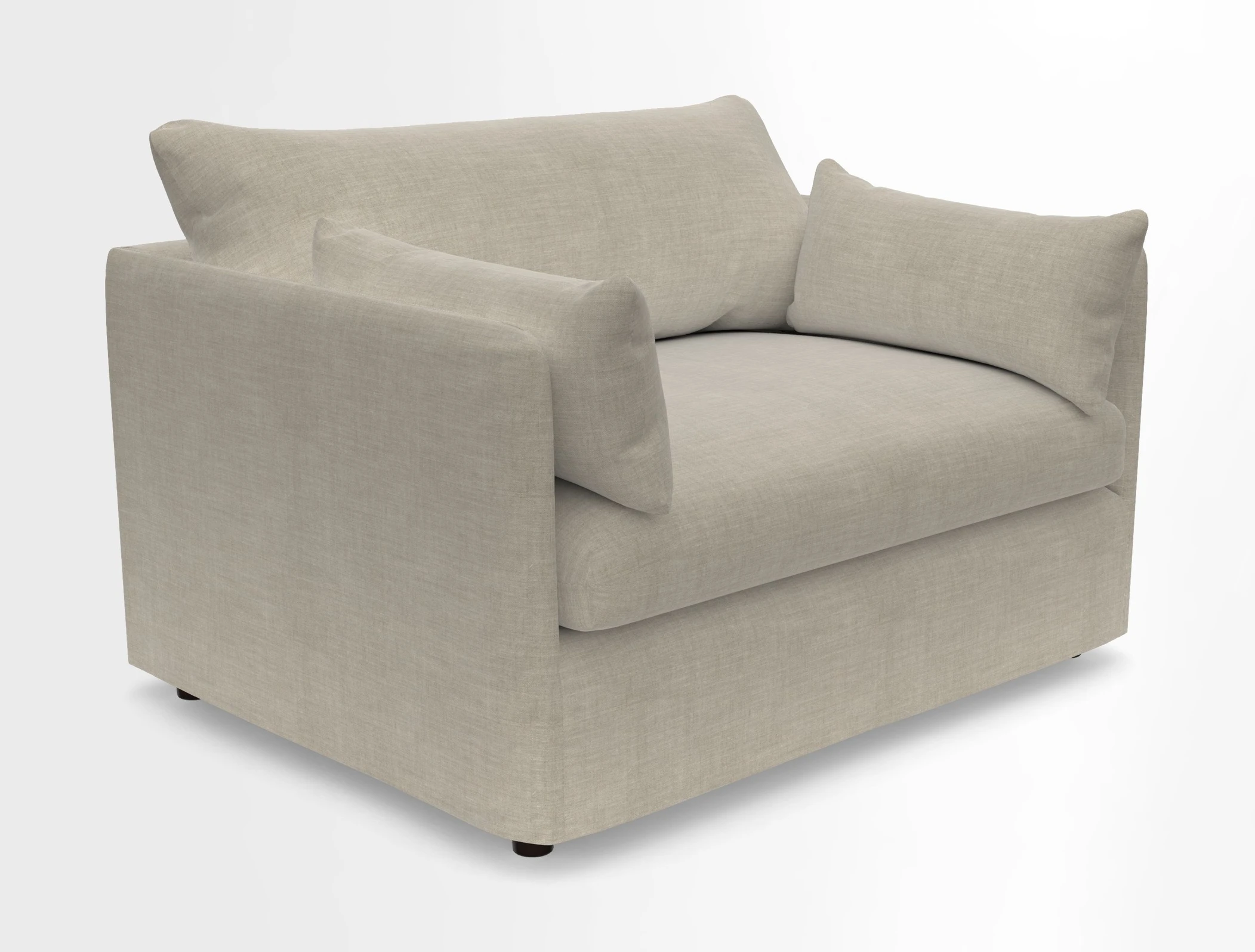 Madehurst Snuggler in Two Tone Plain Biscuit. Loose cover option available