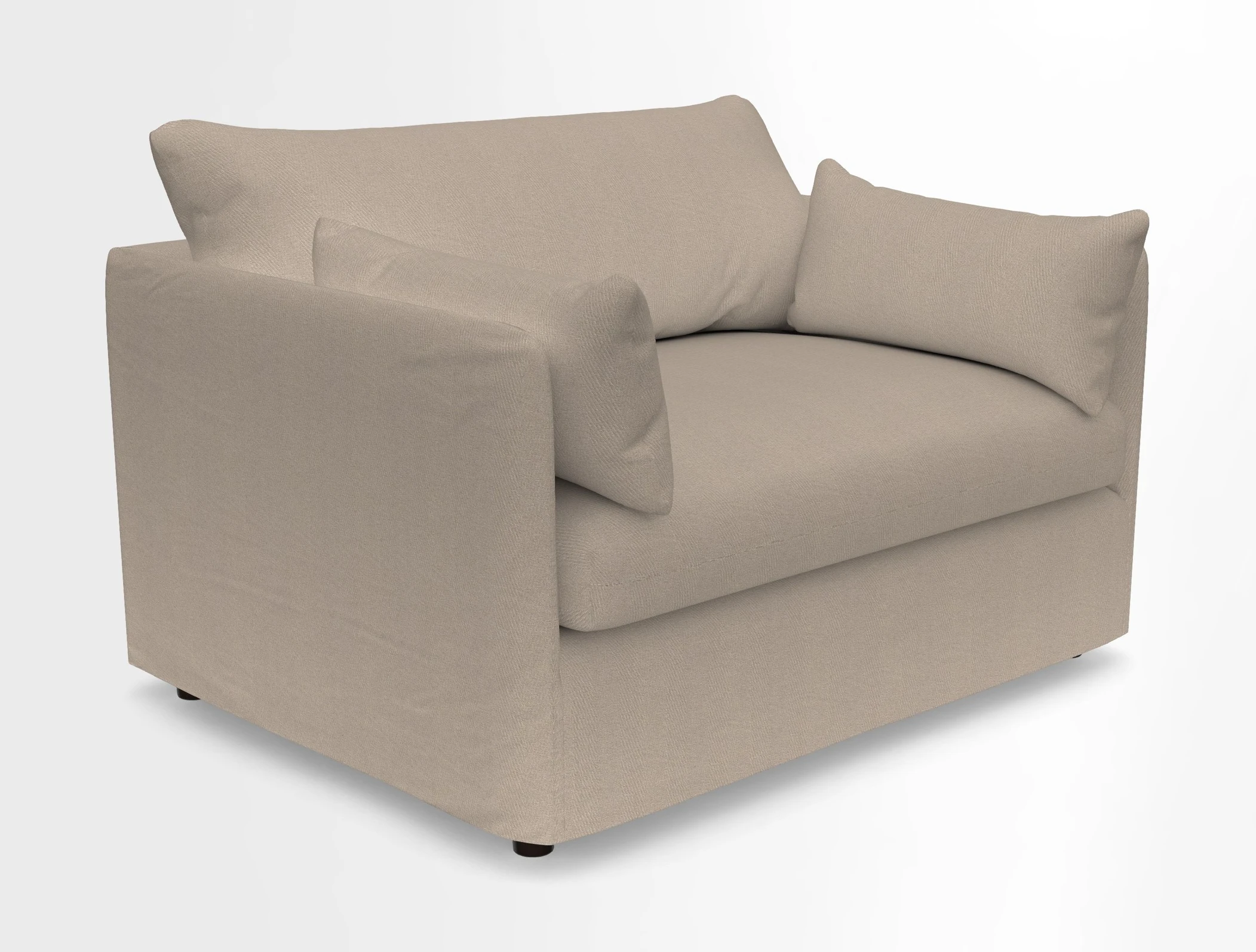Madehurst Snuggler in Two Tone Plain Biscuit. Loose cover option available