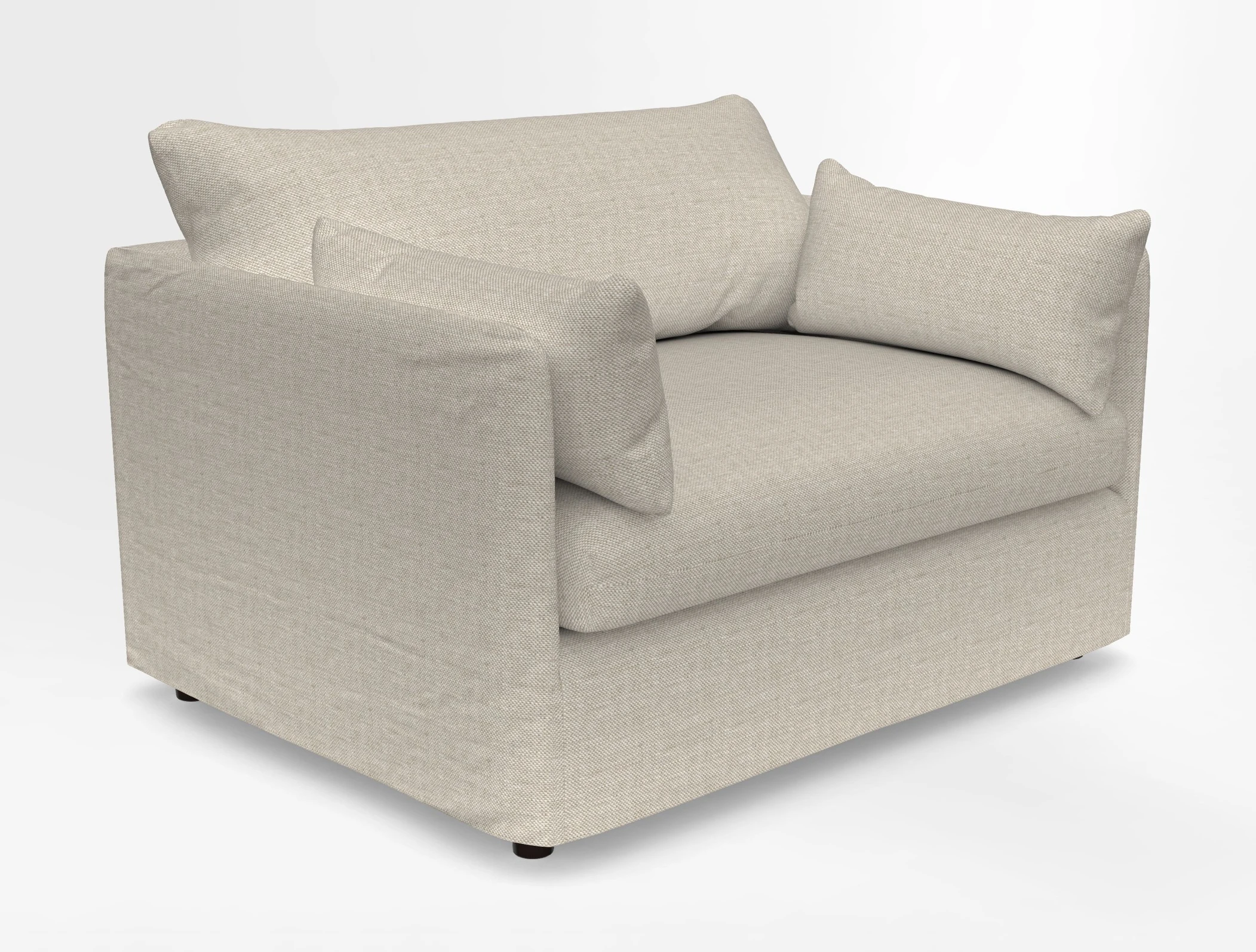 Madehurst Snuggler in Two Tone Plain Biscuit. Loose cover option available