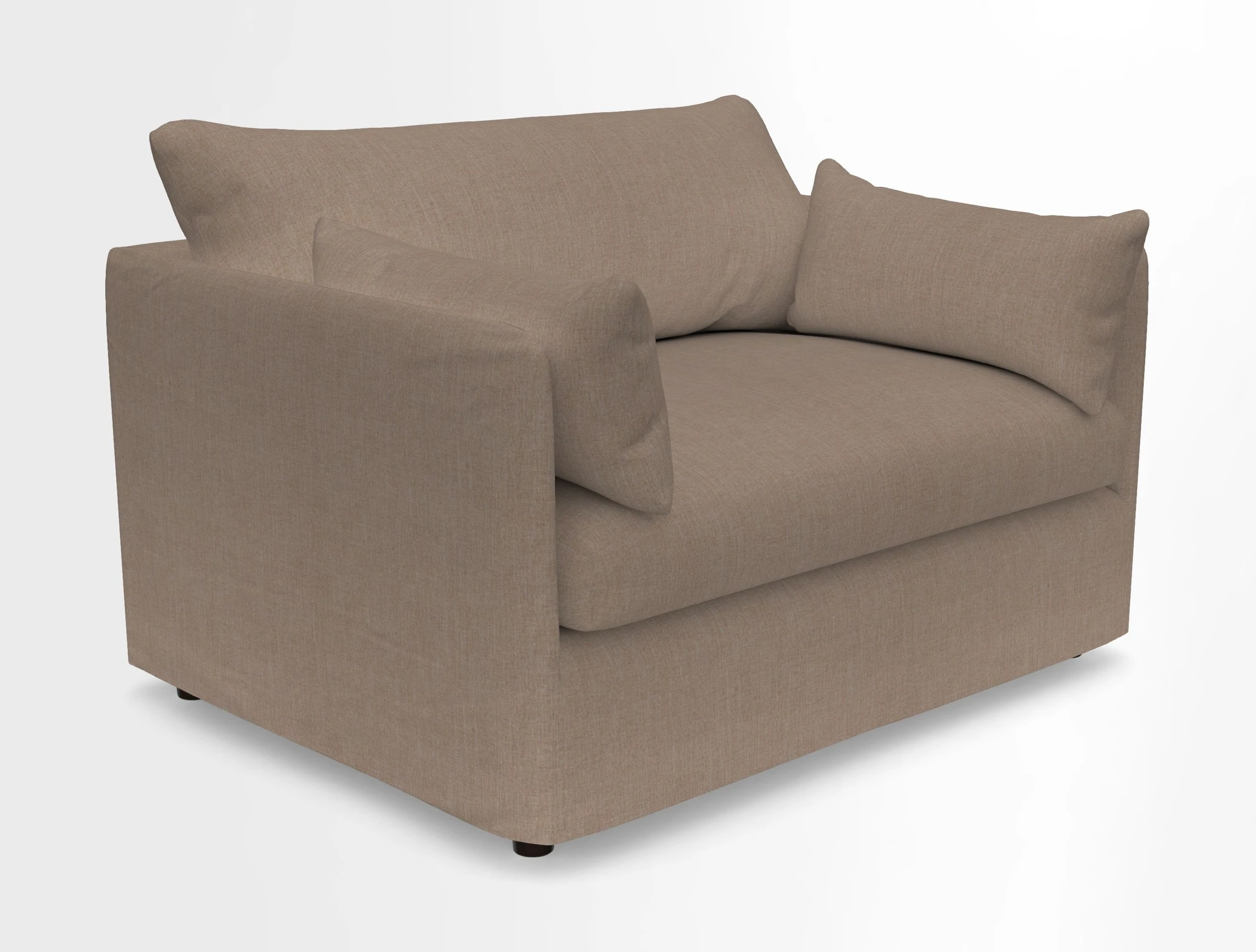 Madehurst Snuggler in Two Tone Plain Biscuit. Loose cover option available
