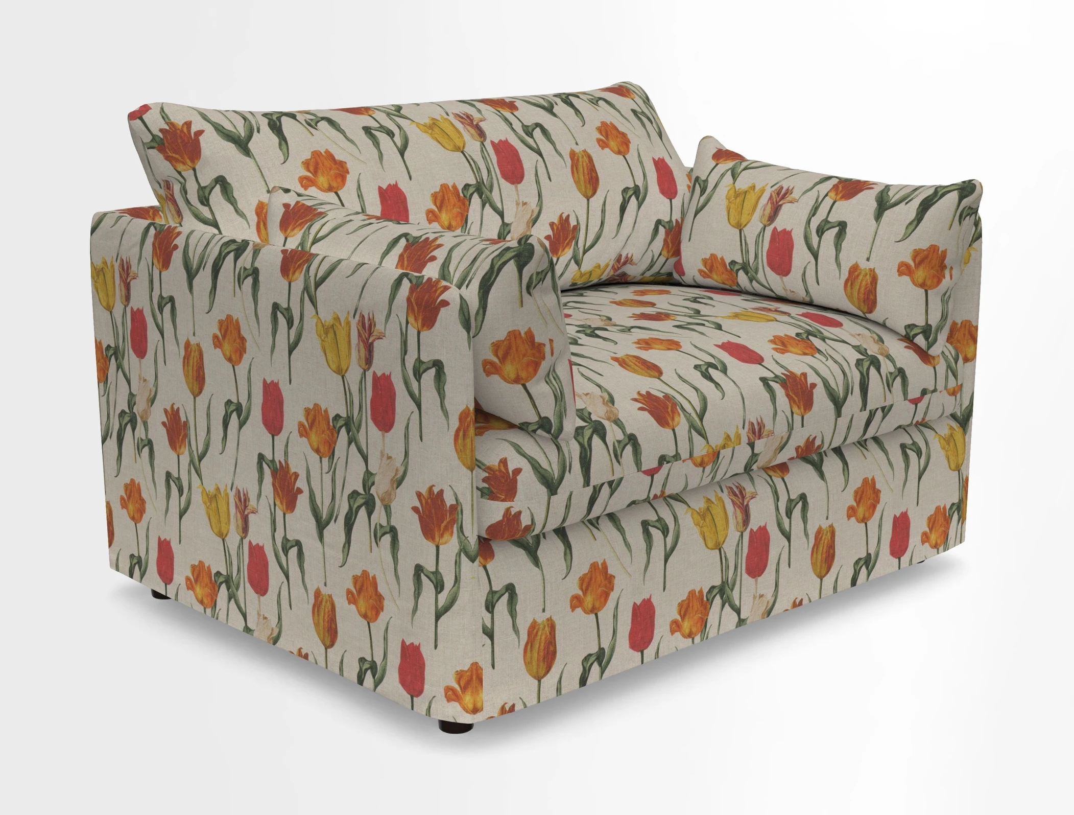 Madehurst Snuggler in Two Tone Plain Biscuit. Loose cover option available