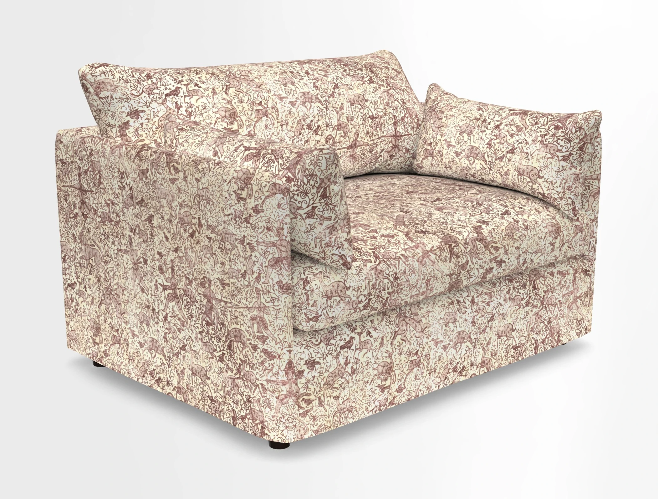 Madehurst Snuggler in Two Tone Plain Biscuit. Loose cover option available