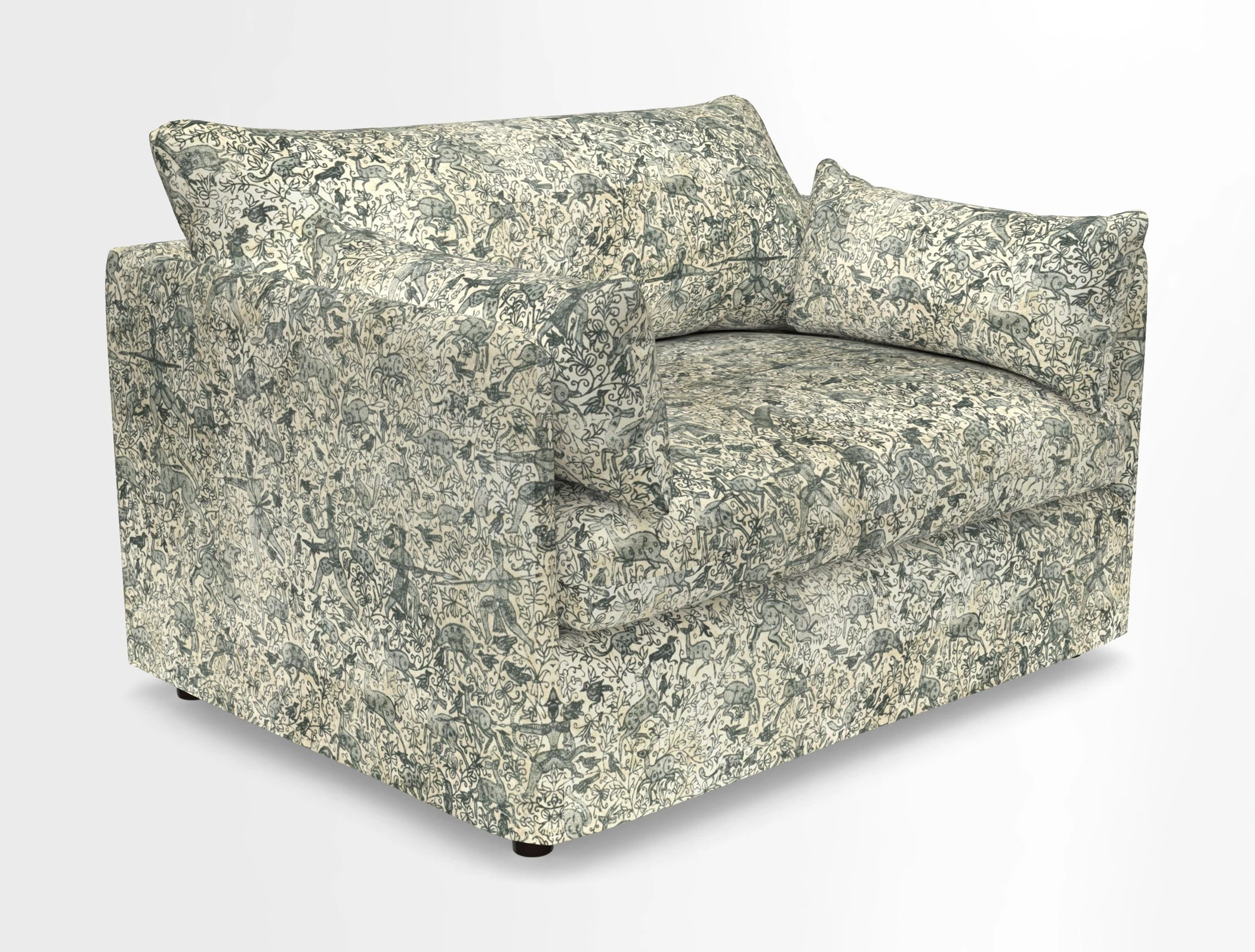 Madehurst Snuggler in Two Tone Plain Biscuit. Loose cover option available