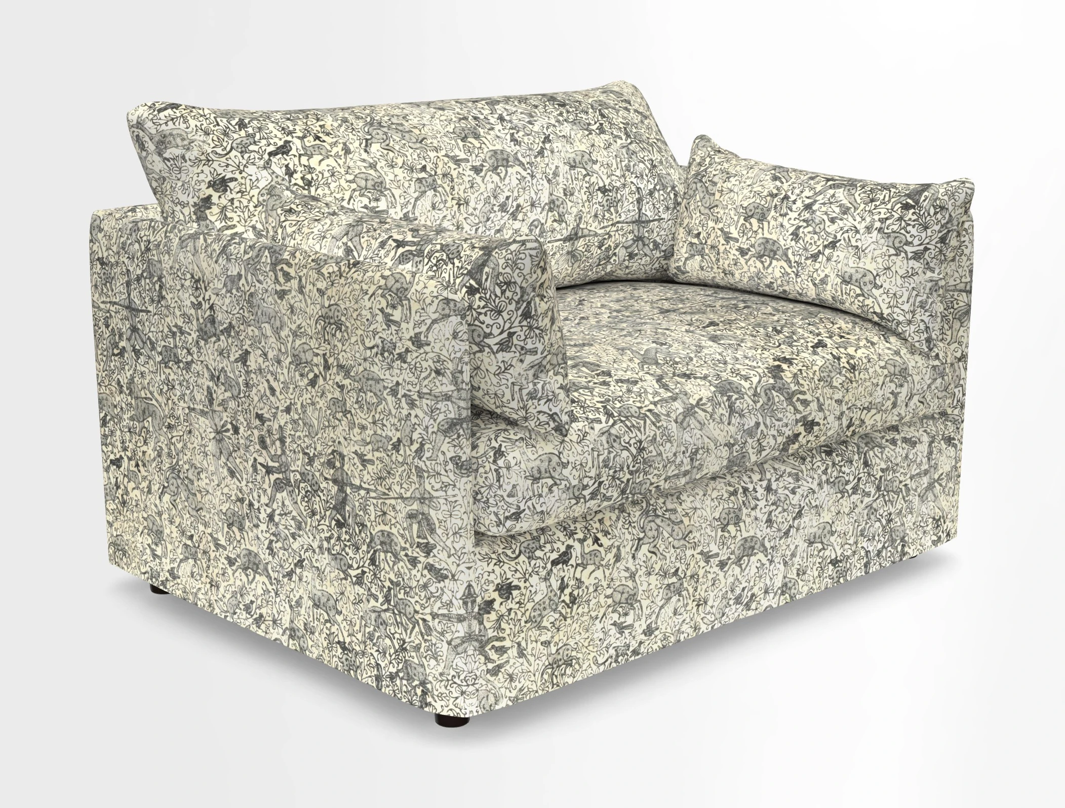Madehurst Snuggler in Two Tone Plain Biscuit. Loose cover option available