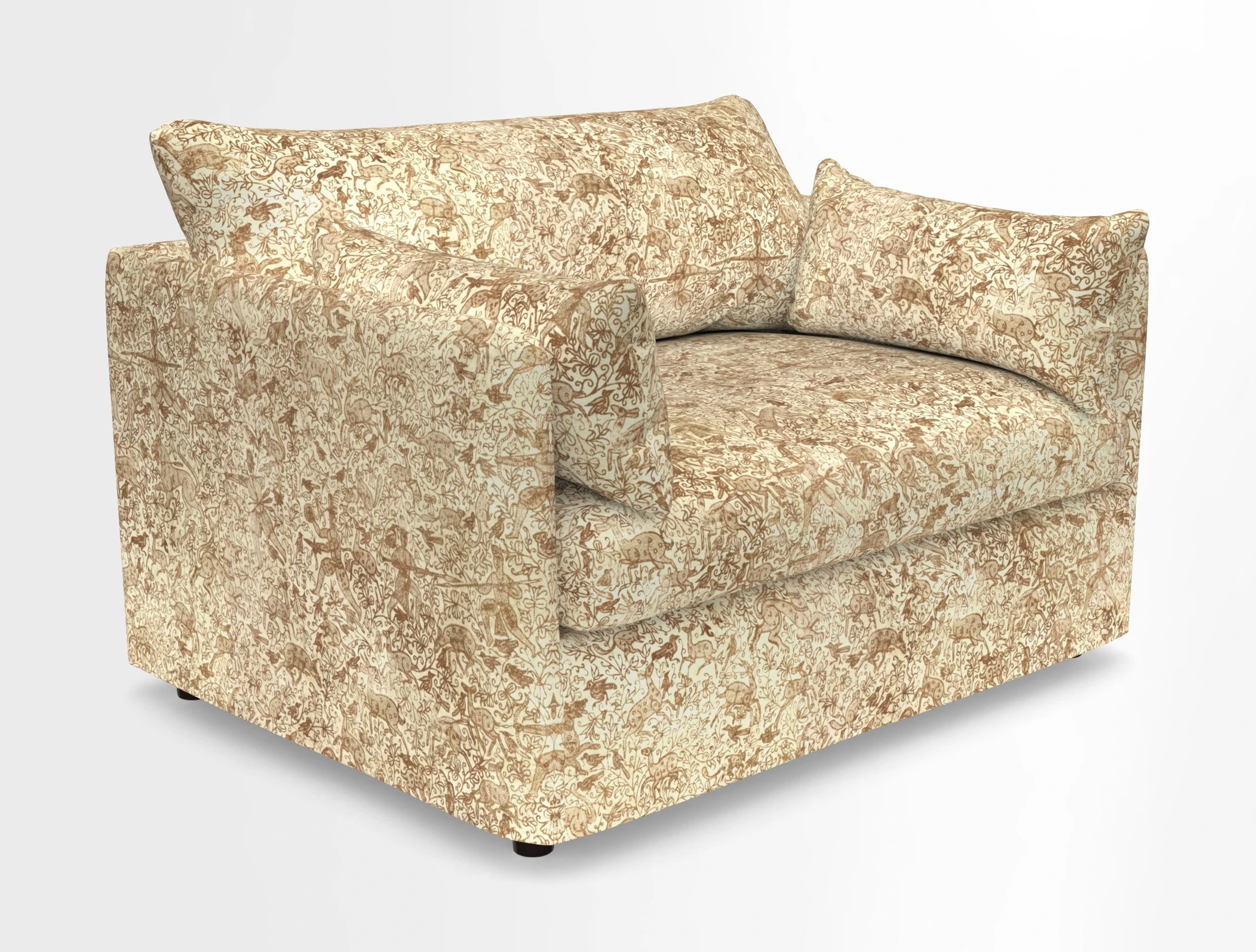 Madehurst Snuggler in Two Tone Plain Biscuit. Loose cover option available